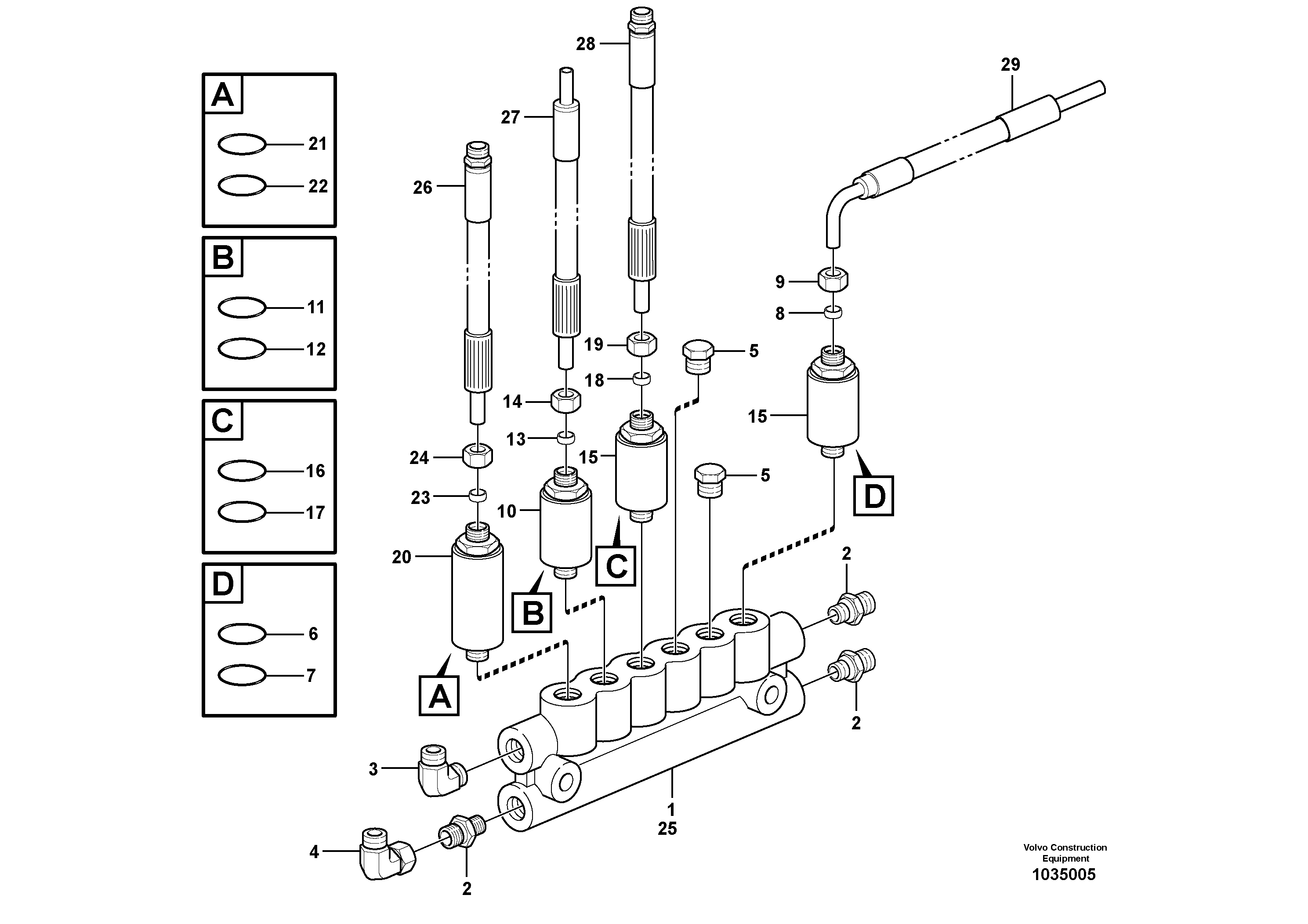 Схема запчастей Volvo L220F - 28424 Distribution block, B2 L220F