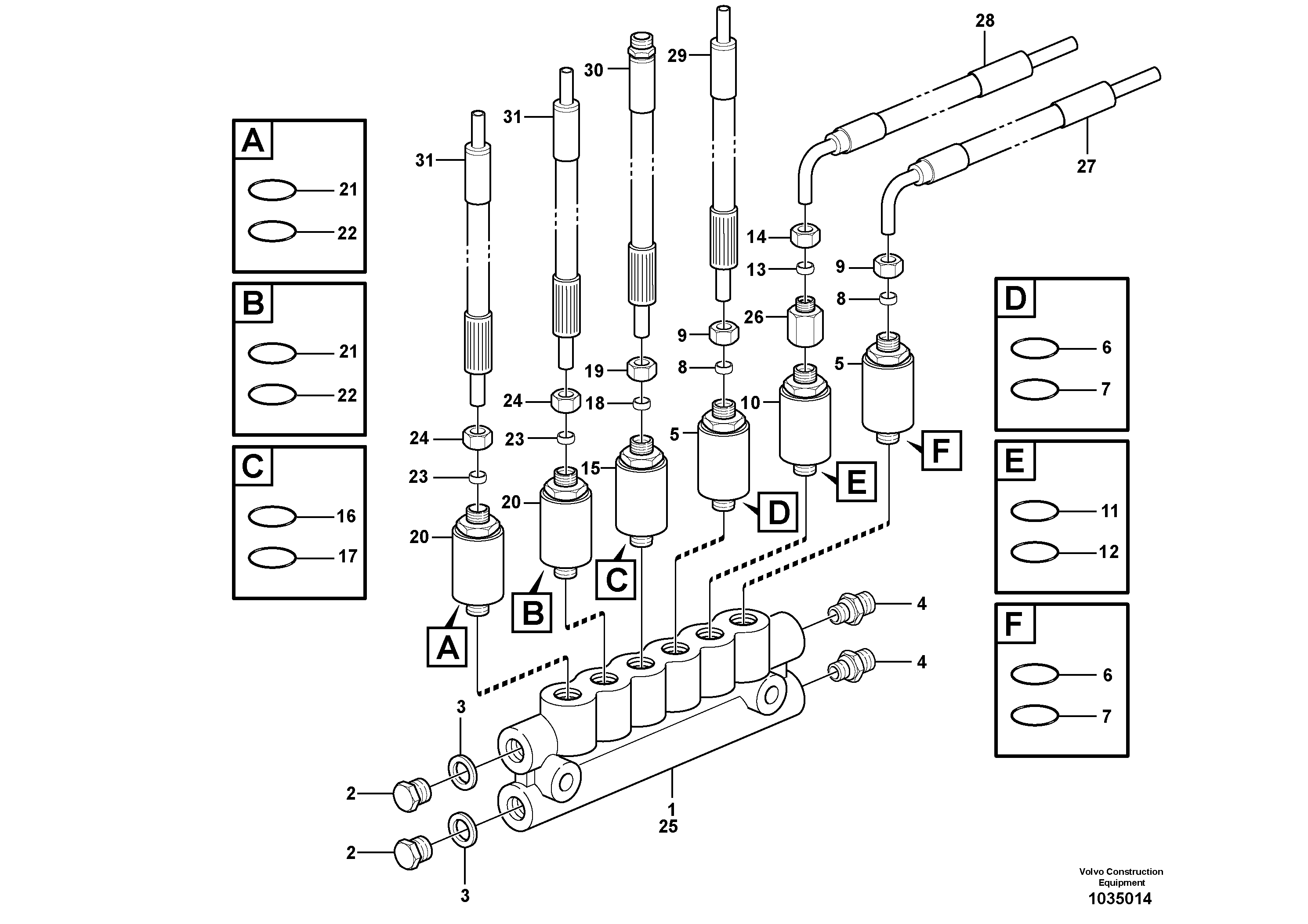 Схема запчастей Volvo L220F - 43532 Distribution block, B3 L220F