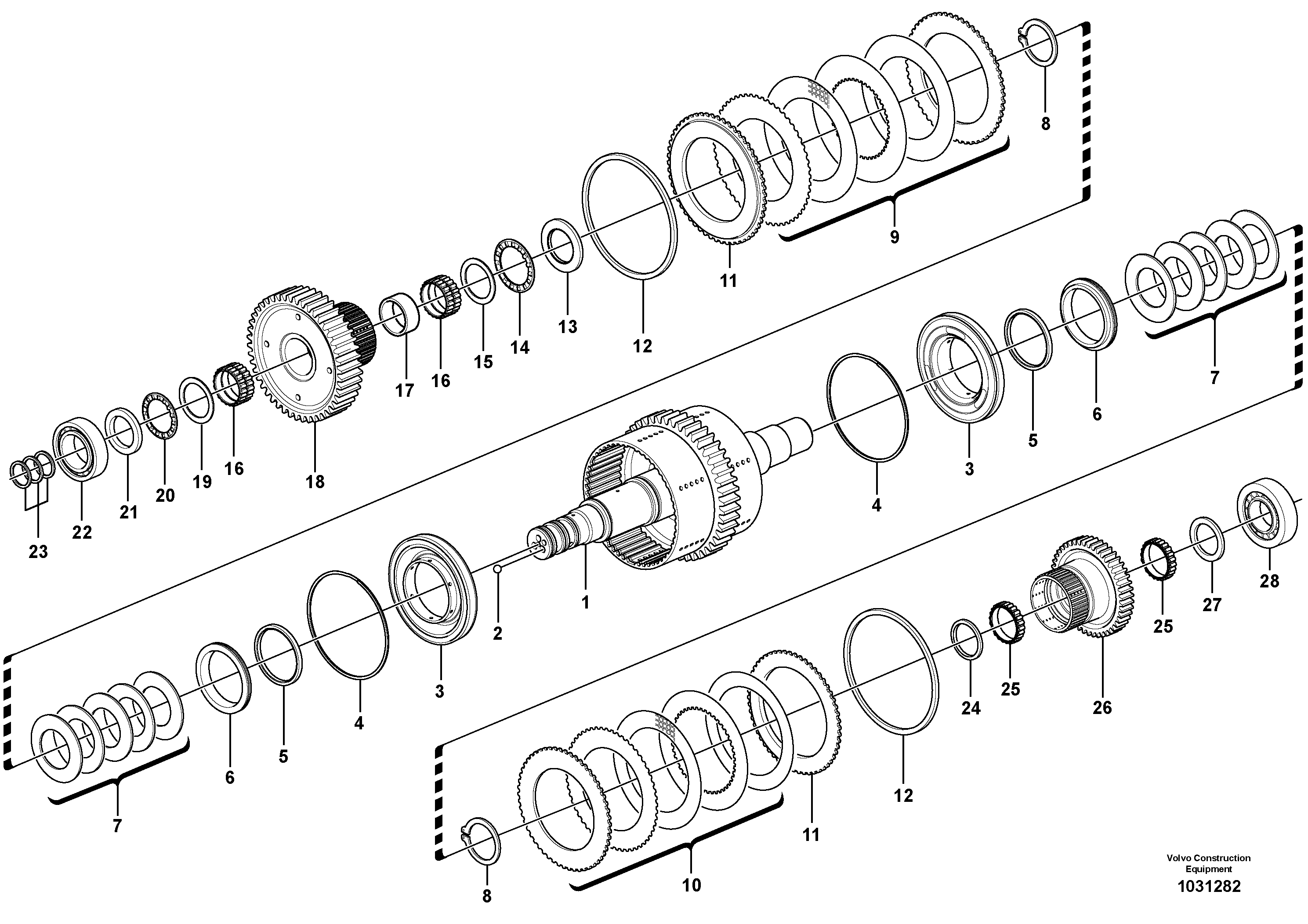 Схема запчастей Volvo L220F - 102154 Hydraulic clutch, forward / 1 st speed L220F