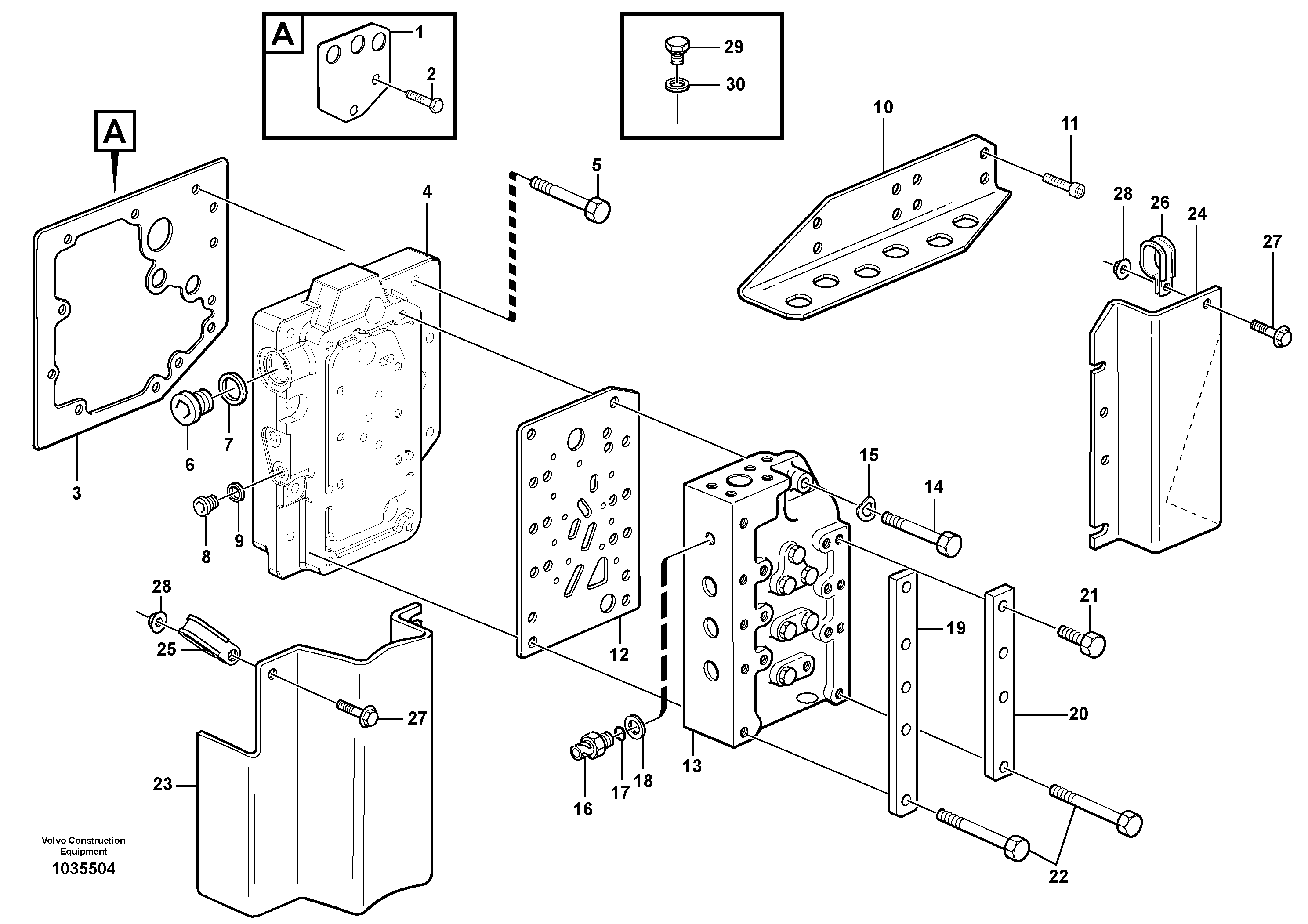 Схема запчастей Volvo L220F - 90730 Range selector valve with fitting parts L220F