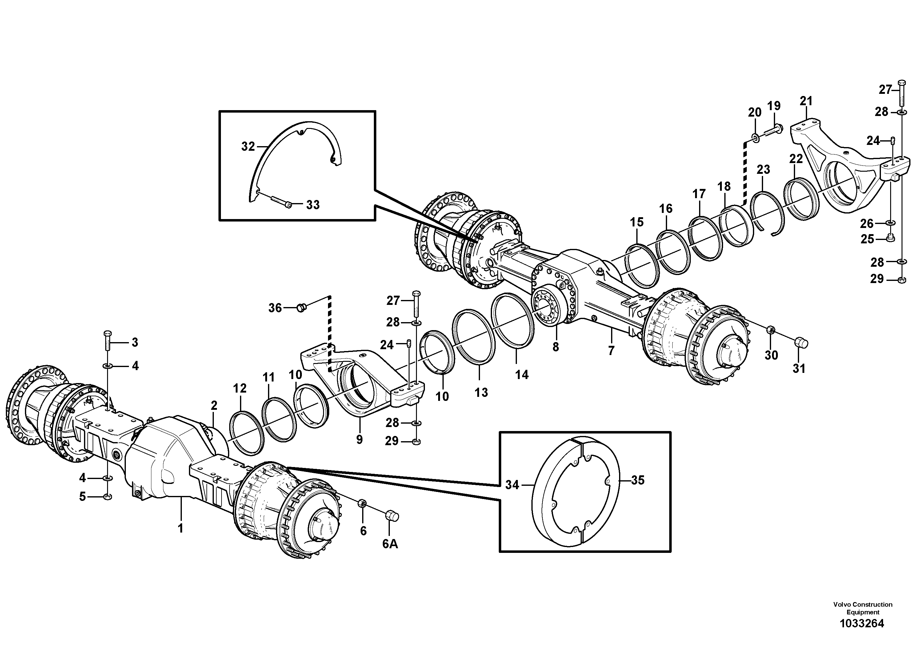 Схема запчастей Volvo L220F - 89619 Planet axles with fitting parts L220F