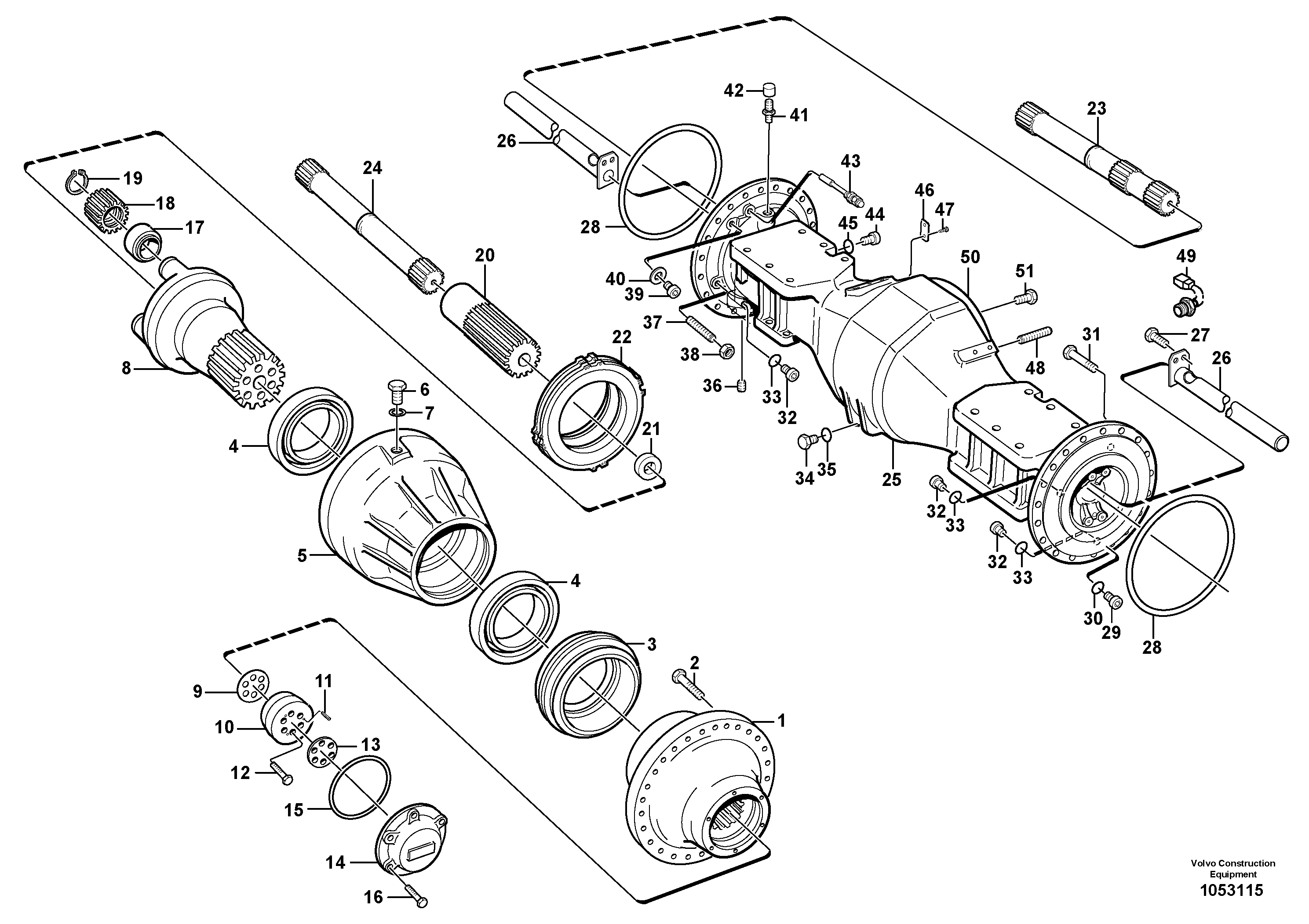 Схема запчастей Volvo L220F - 88664 Planet shaft, front L220F