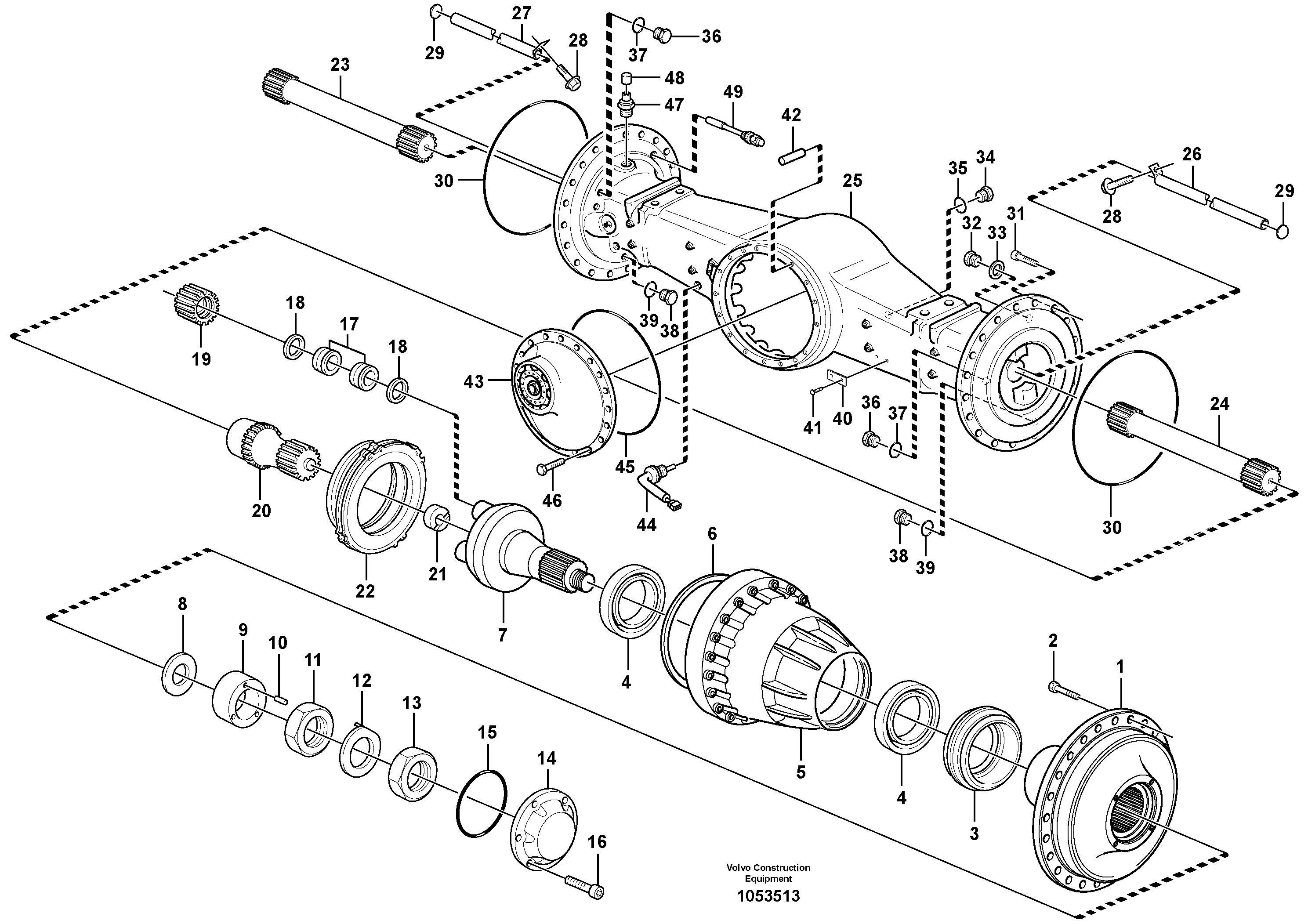 Схема запчастей Volvo L220F - 57396 Planet shaft, rear L220F