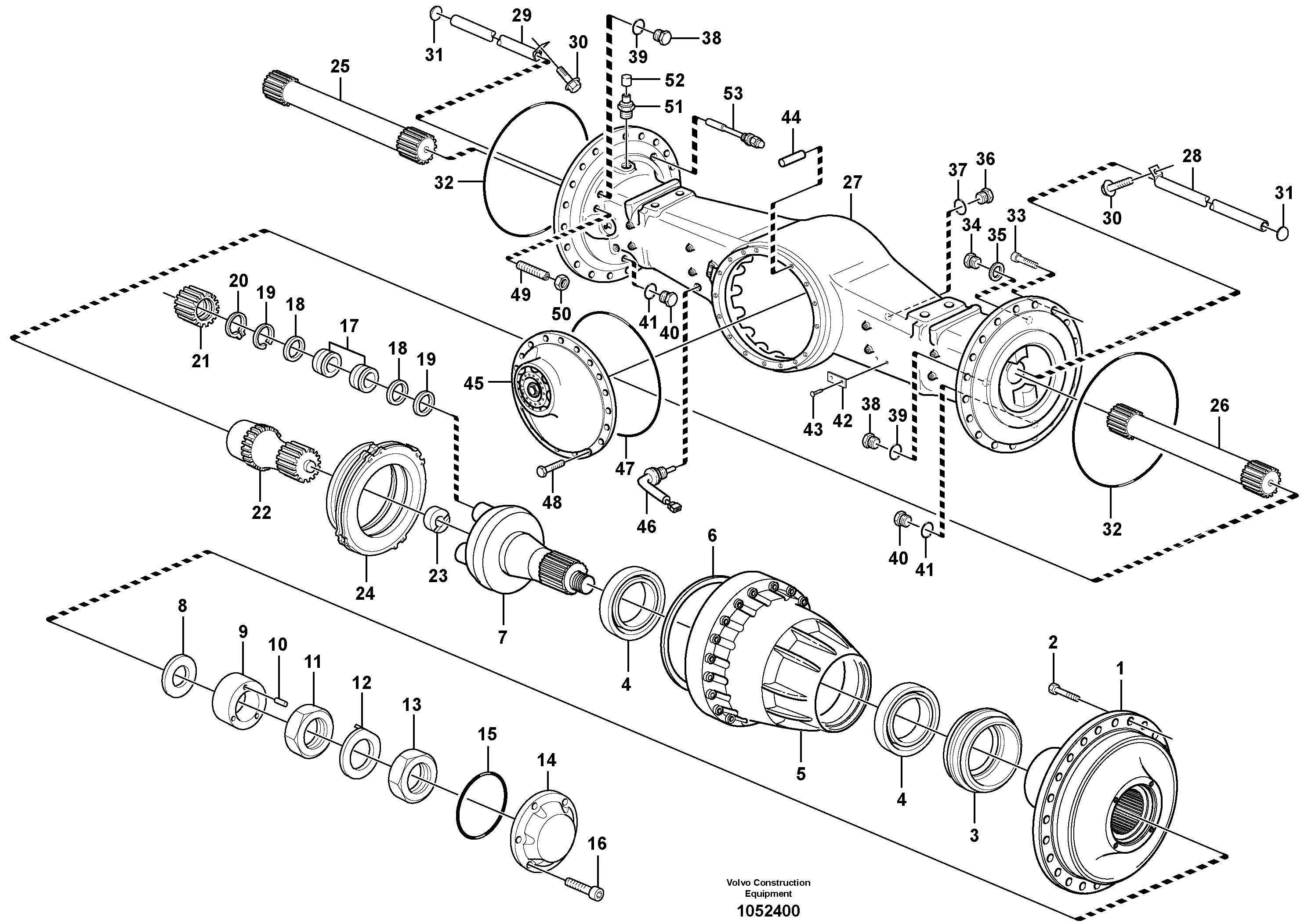 Схема запчастей Volvo L220F - 73907 Planet shaft, rear L220F