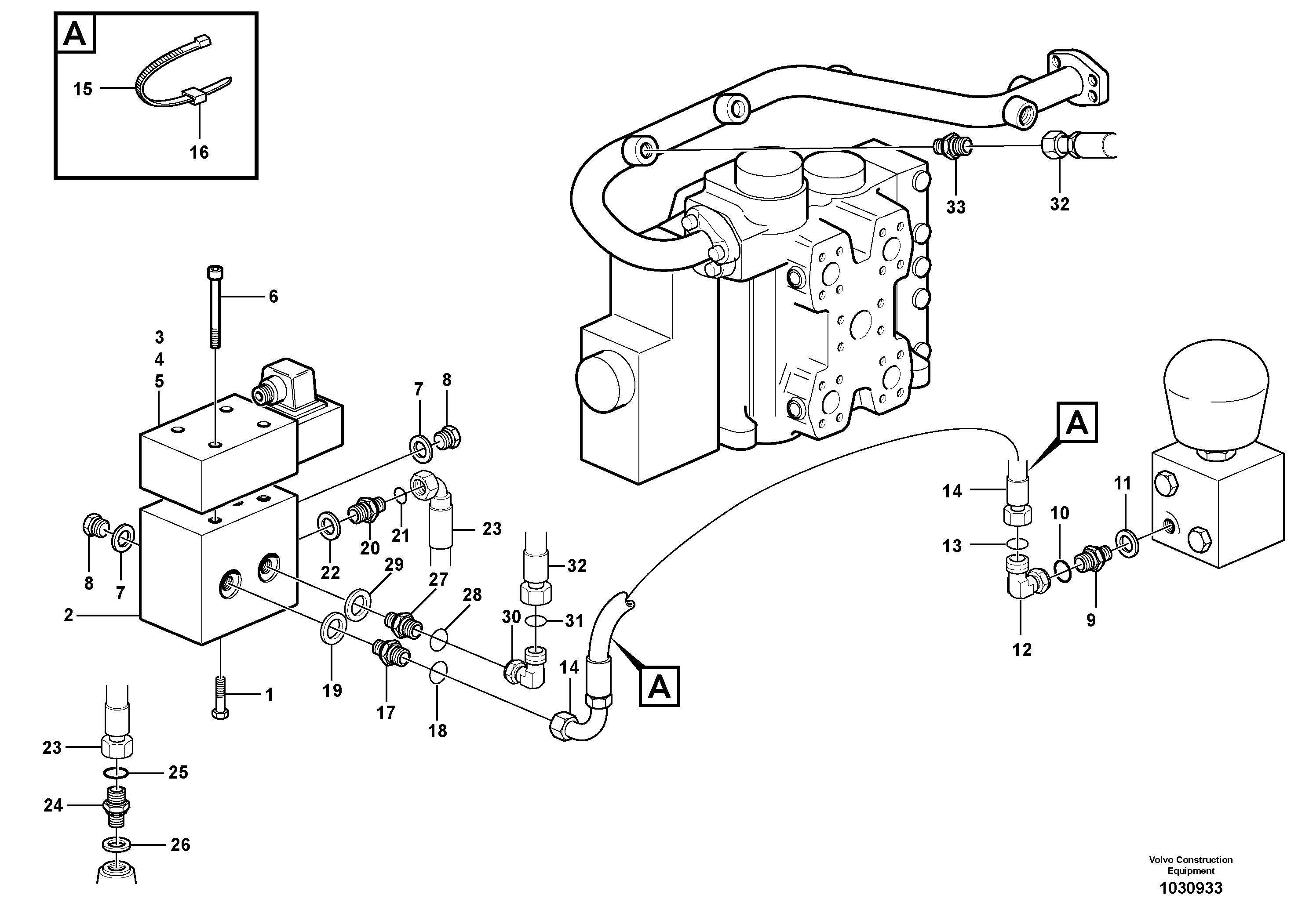 Схема запчастей Volvo L220F - 60720 Differential lock, hydraulic line L220F