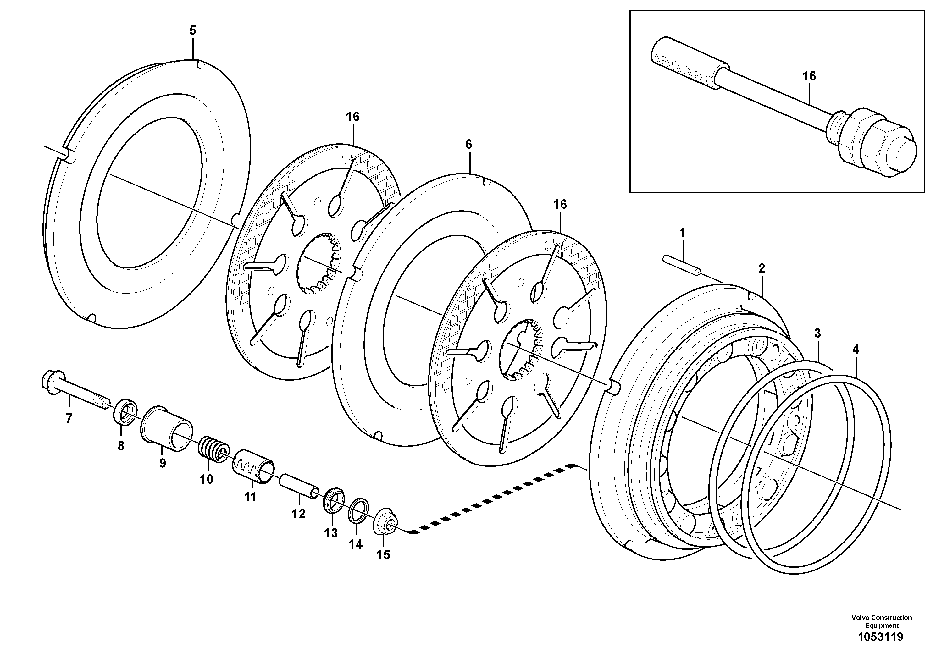 Схема запчастей Volvo L220F - 102011 Disc brake, front L220F