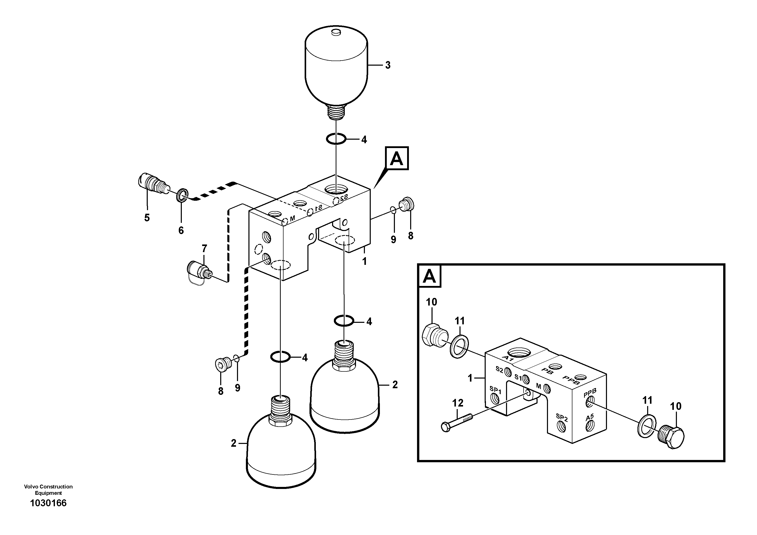 Схема запчастей Volvo L220F - 96147 Valve and accumulators L220F