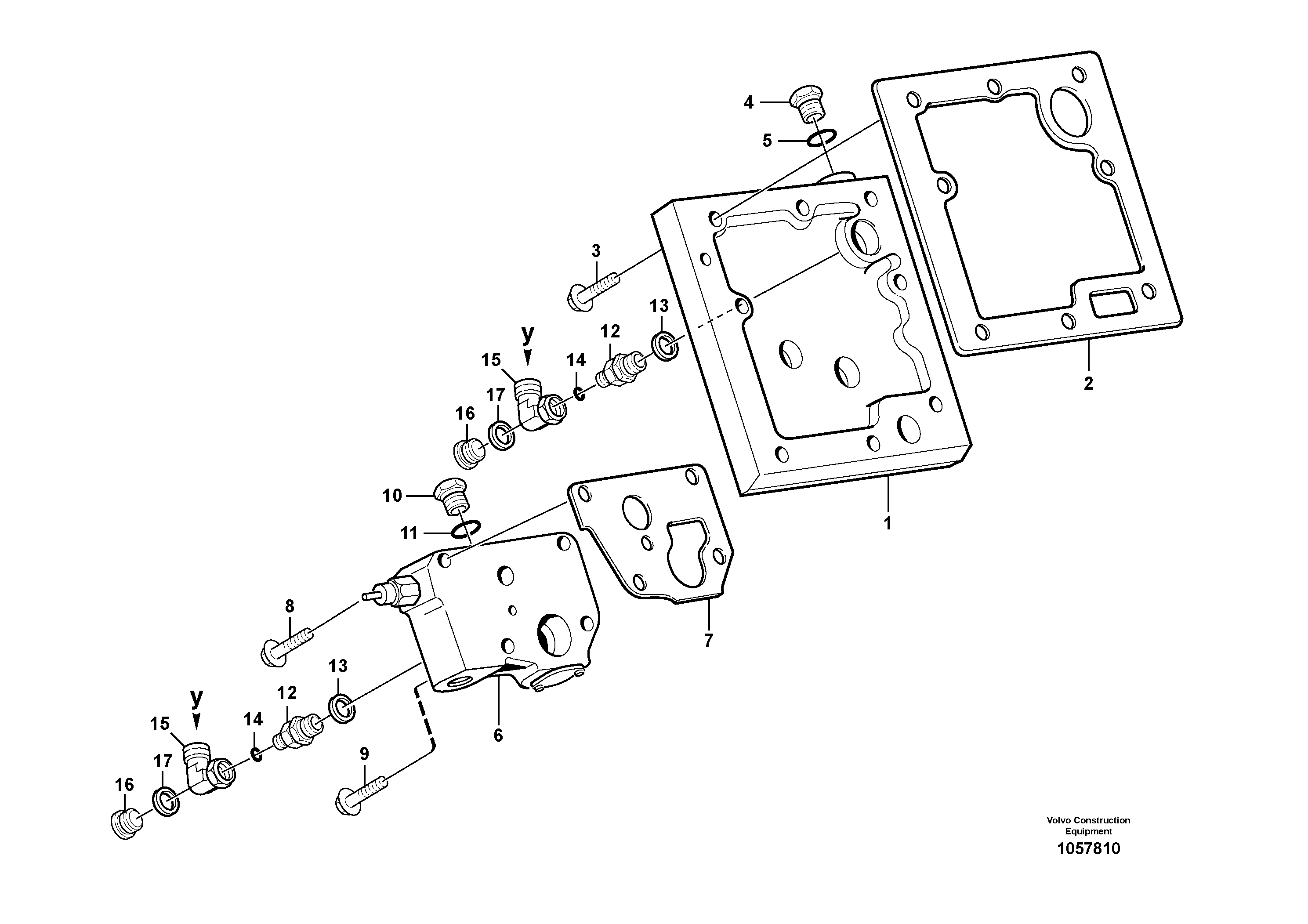 Схема запчастей Volvo L150G - 103783 Lubricating oil valve with fitting parts L150G