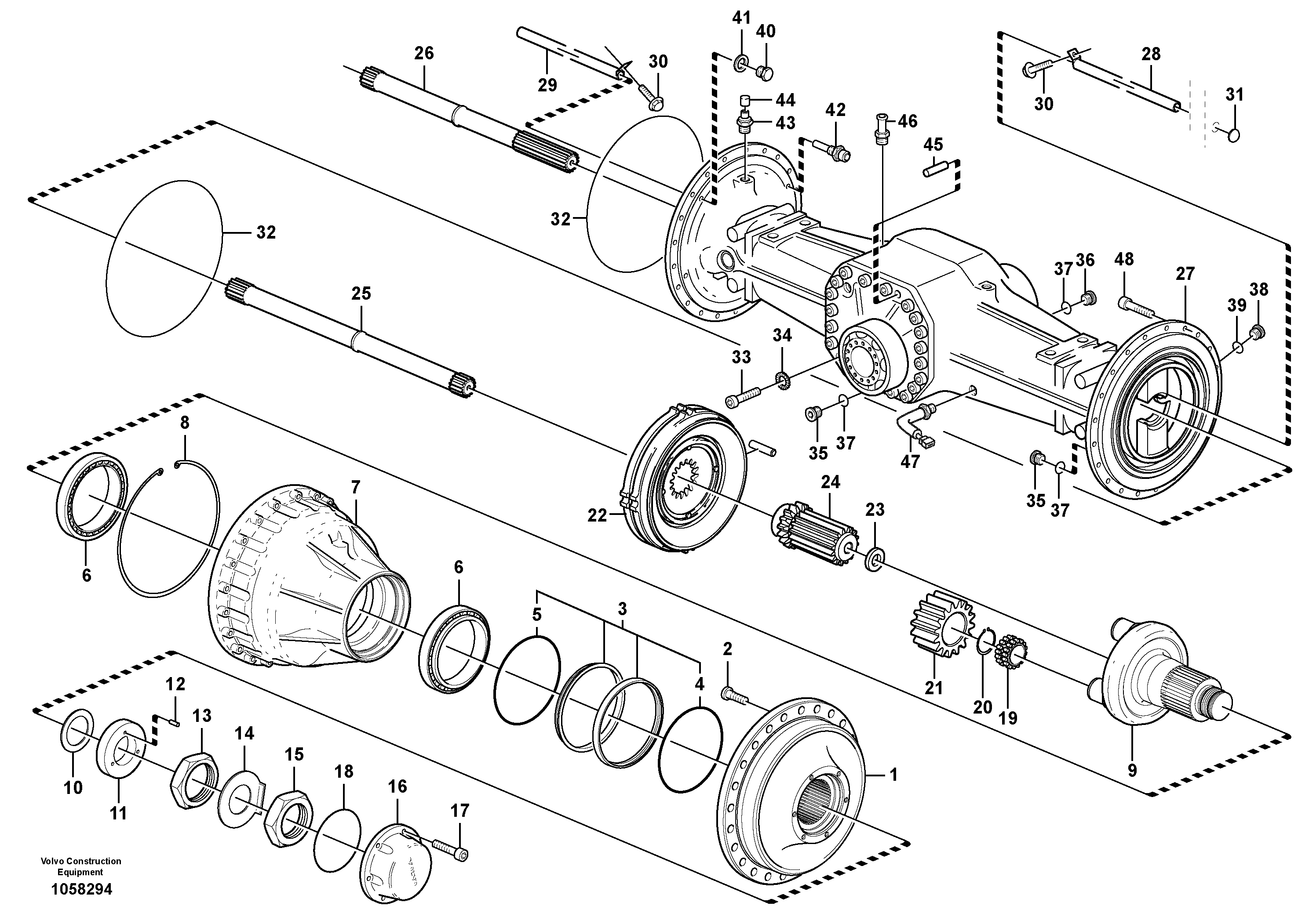 Схема запчастей Volvo L150G - 106220 Planetary axle, rear L150G