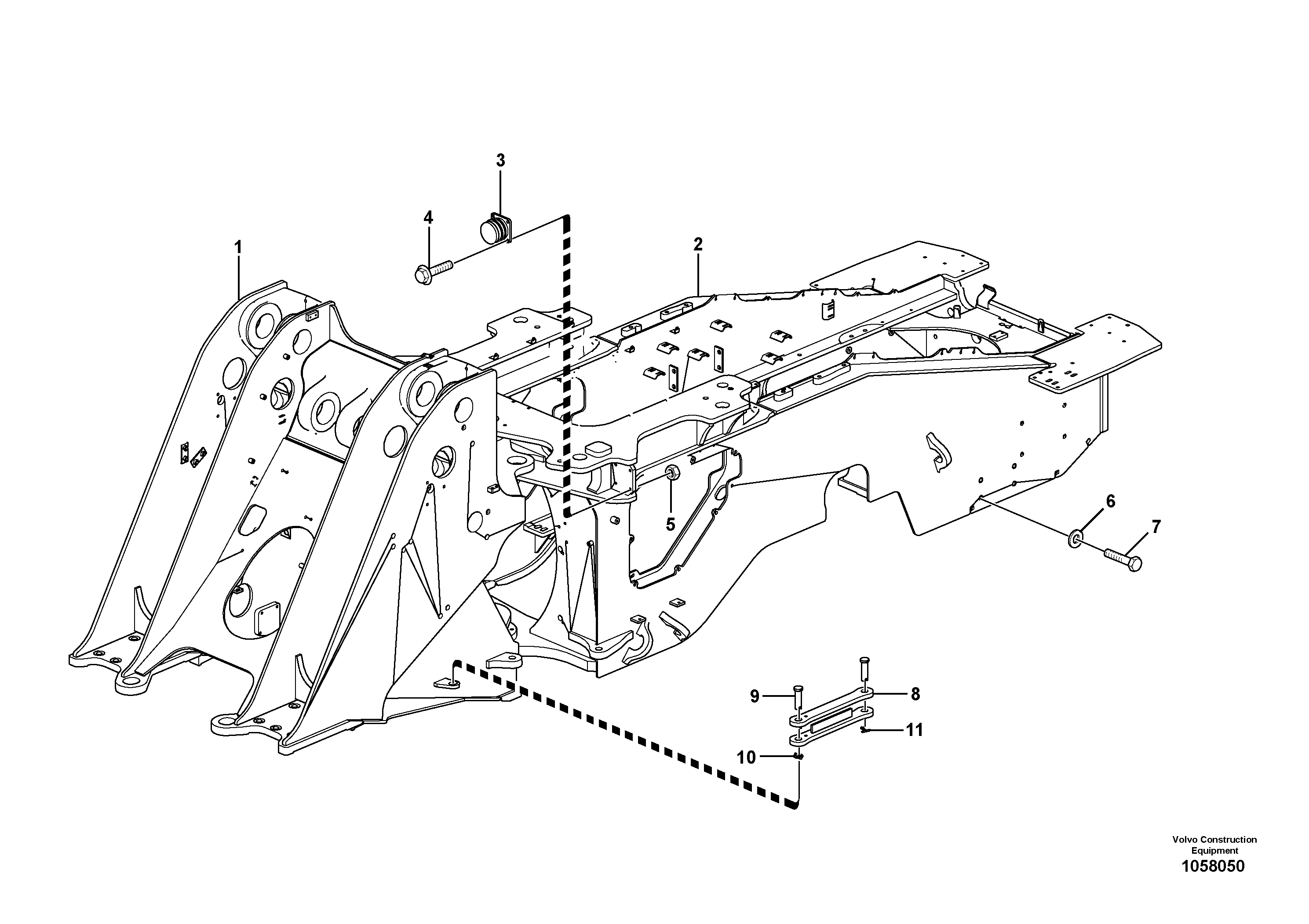 Схема запчастей Volvo L150G - 104752 Frame L150G