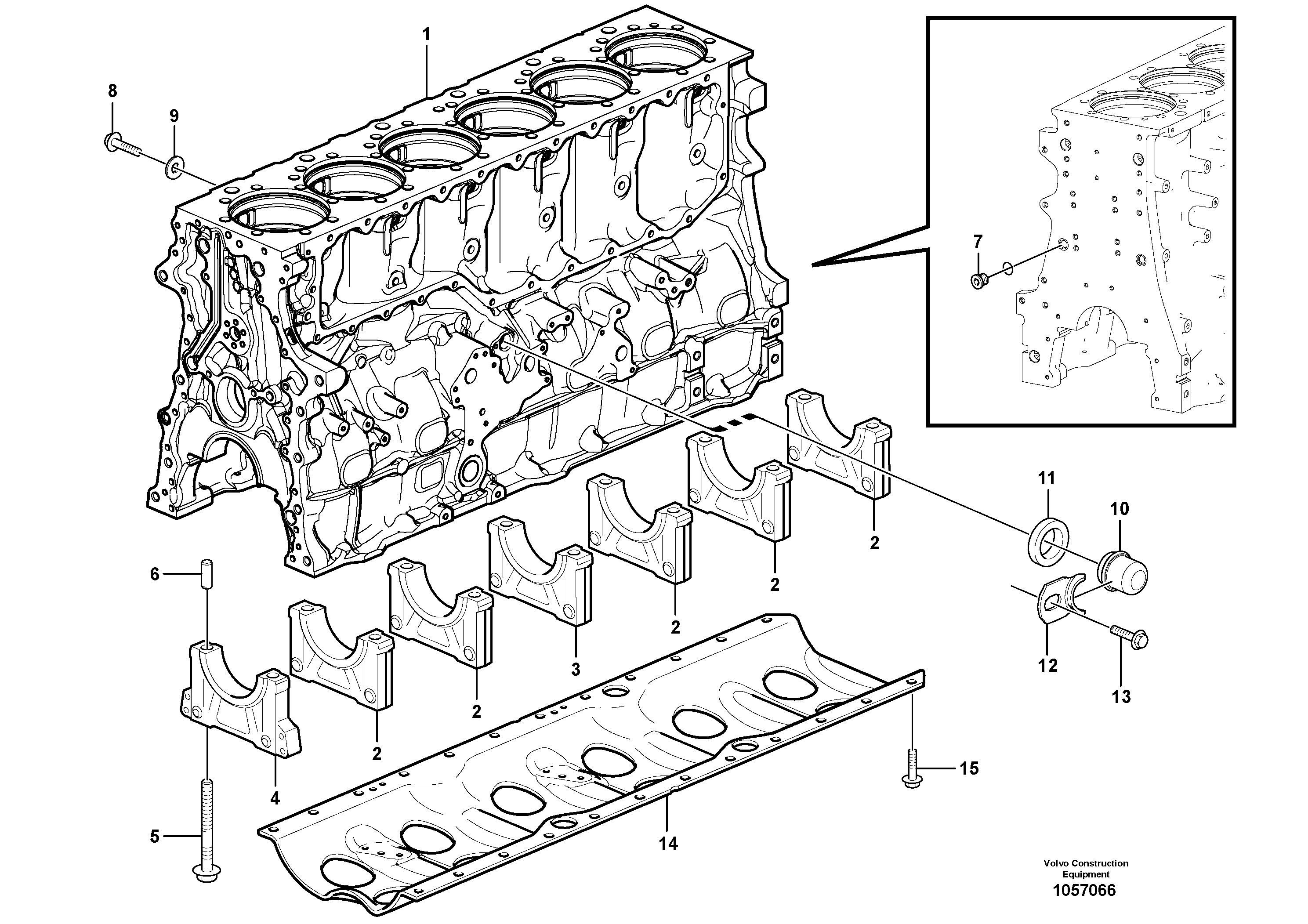 Схема запчастей Volvo L150G - 104477 Блок цилиндров L150G