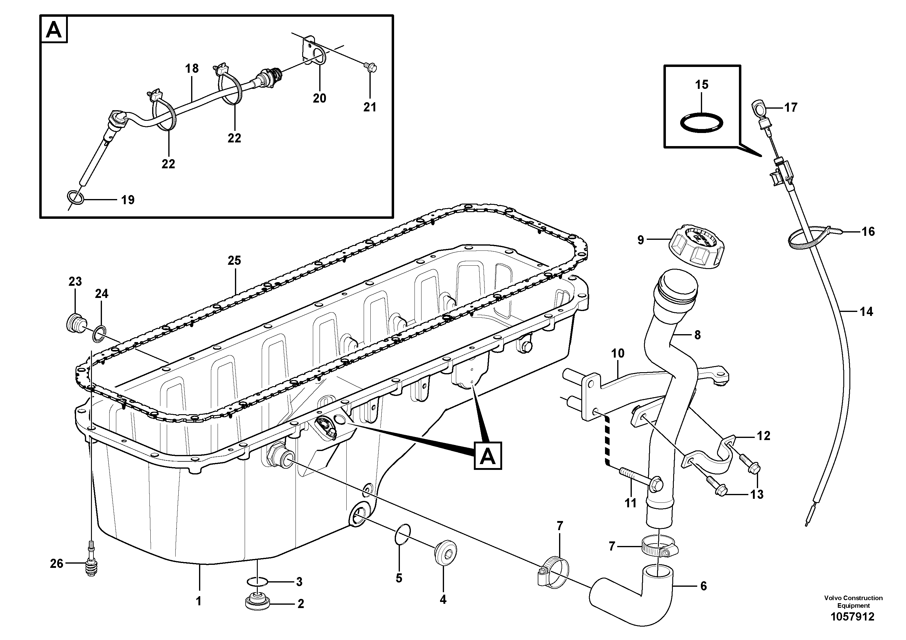 Схема запчастей Volvo L150G - 101863 Oil sump with mounting parts L150G