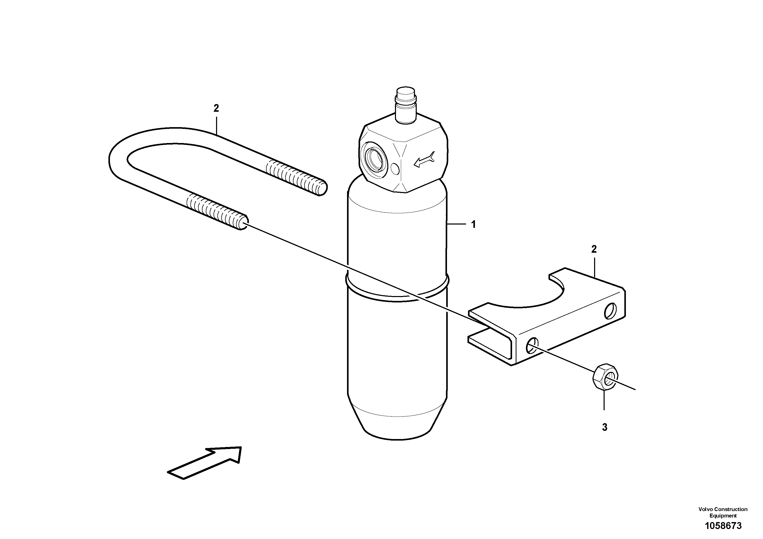 Схема запчастей Volvo L150G - 105408 Receiver drier with fitting parts L150G