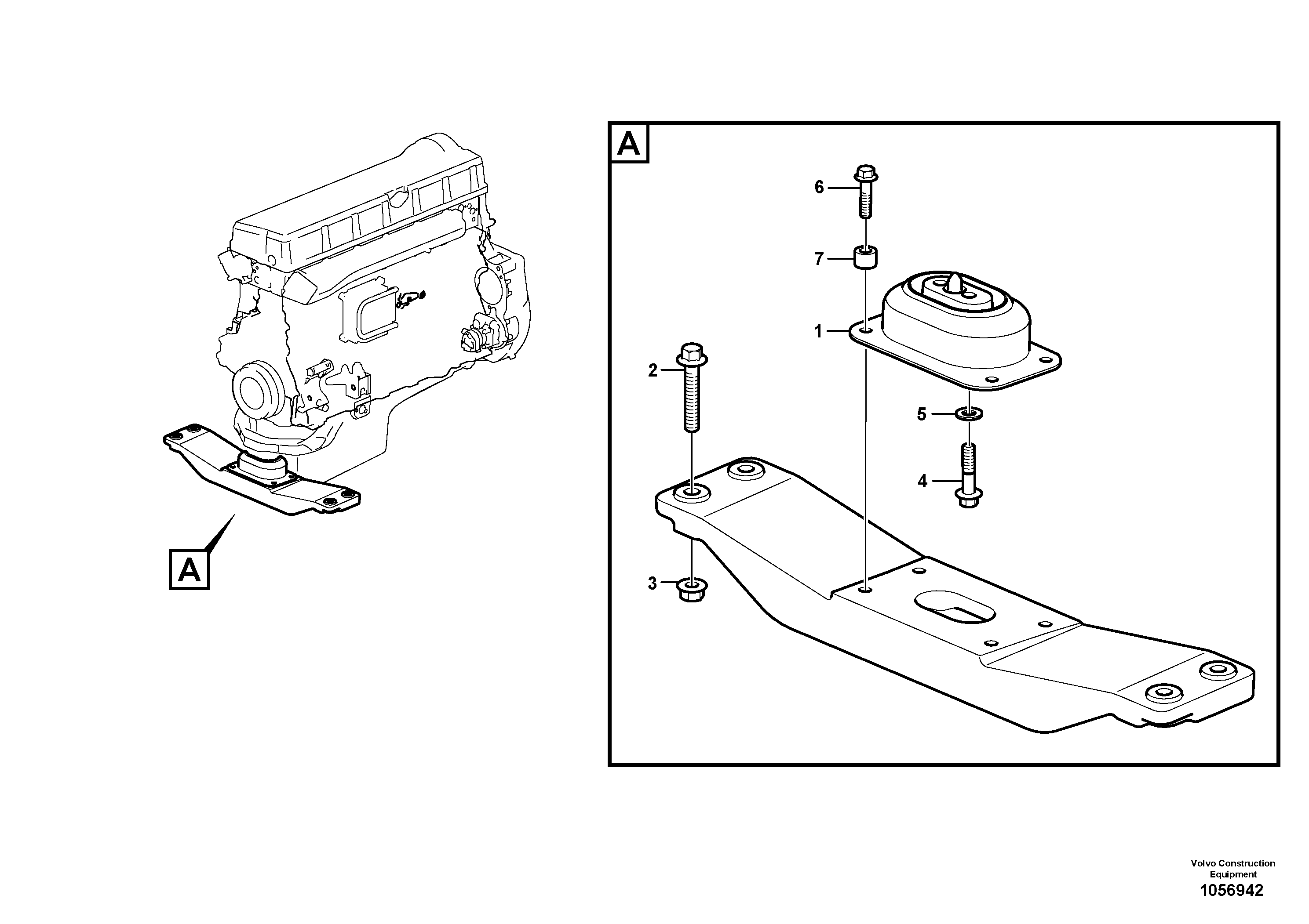 Схема запчастей Volvo L150G - 105429 Установка двигателя L150G