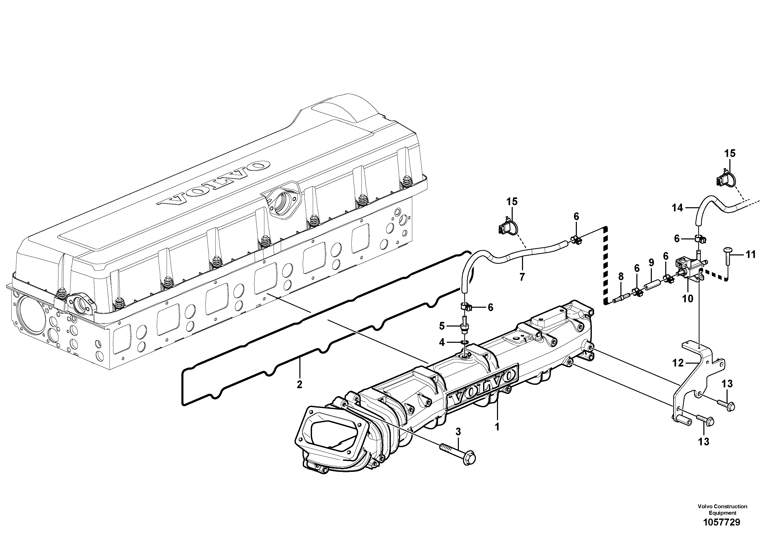 Схема запчастей Volvo L150G - 105526 Inlet manifold L150G