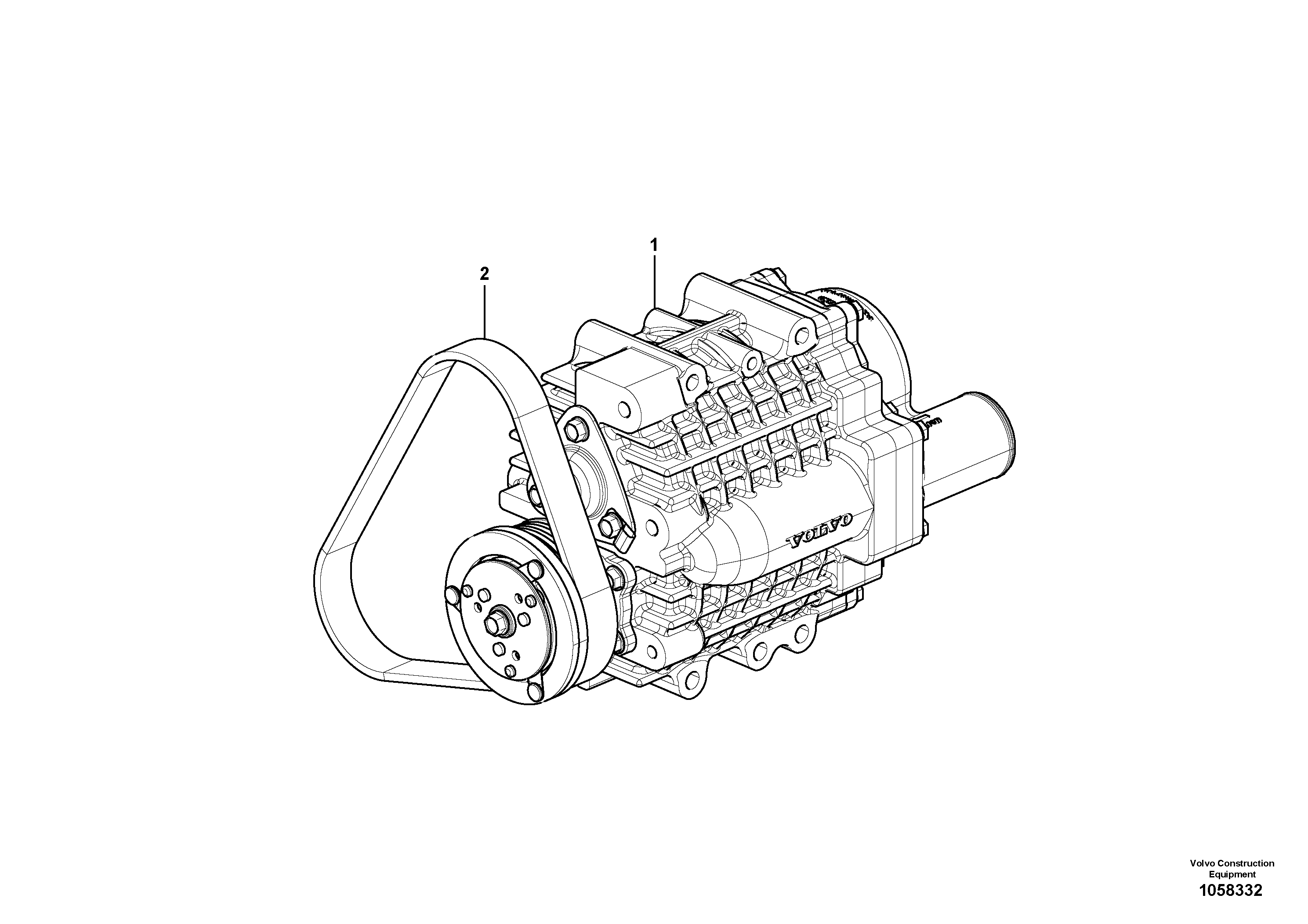 Схема запчастей Volvo L150G - 105430 Combustion air blower L150G