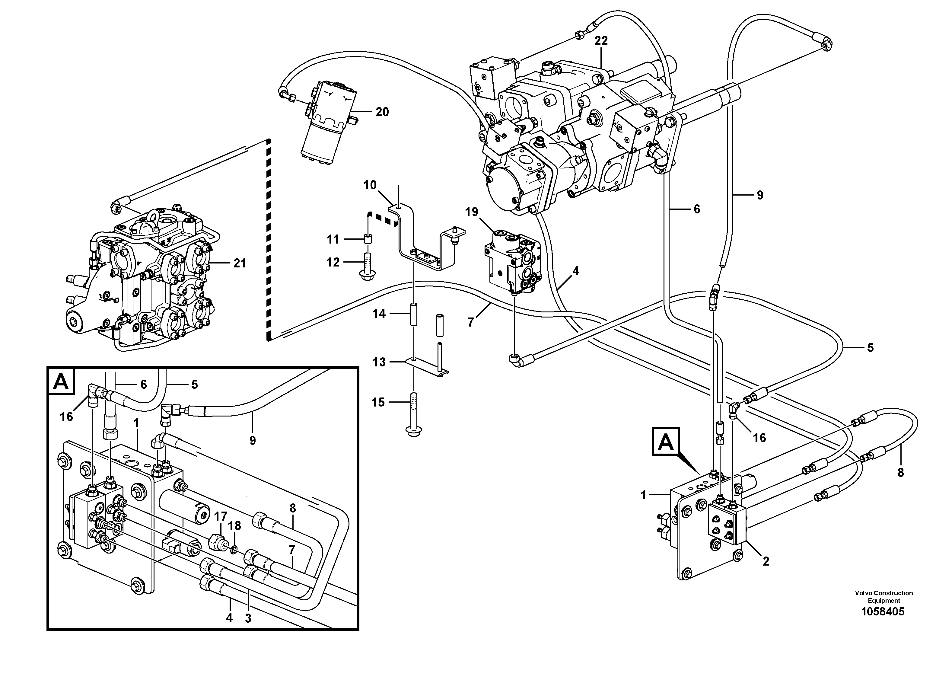 Схема запчастей Volvo L150G - 105548 Load sensing line L150G