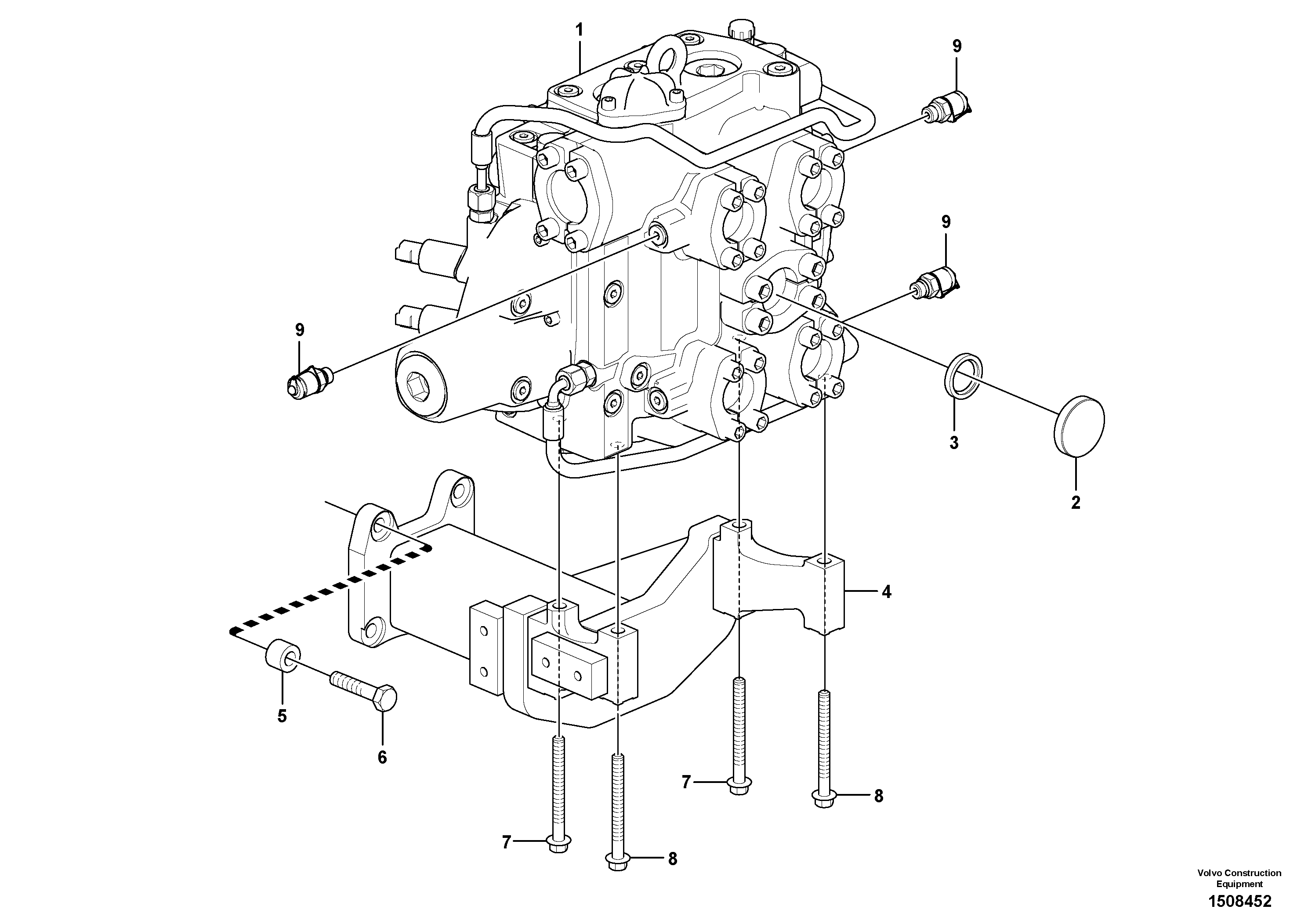 Схема запчастей Volvo L150G - 106115 Control valve with fitting parts L150G