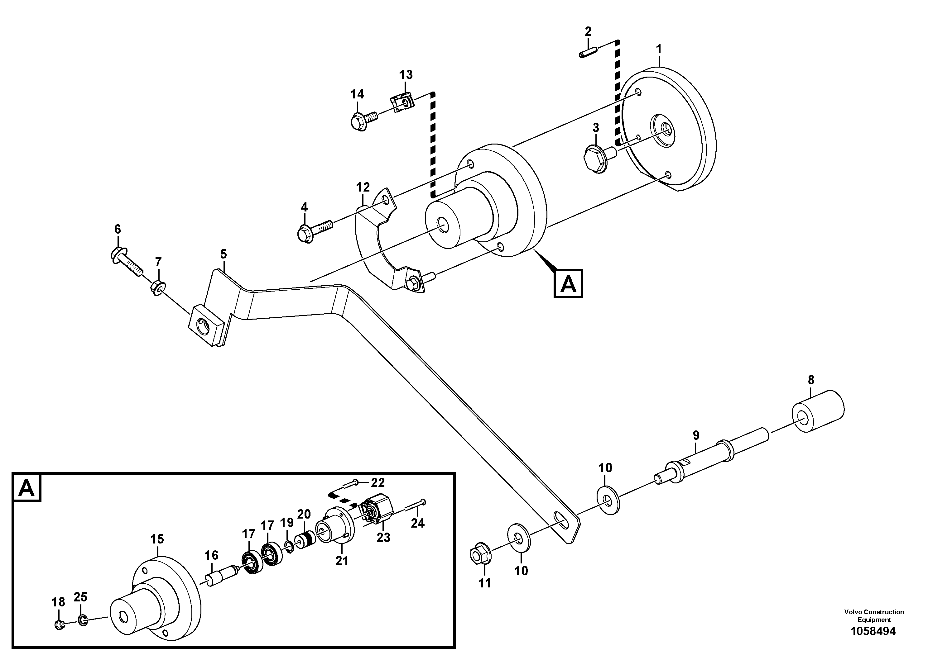 Схема запчастей Volvo L150G - 103342 Angle sensor L150G