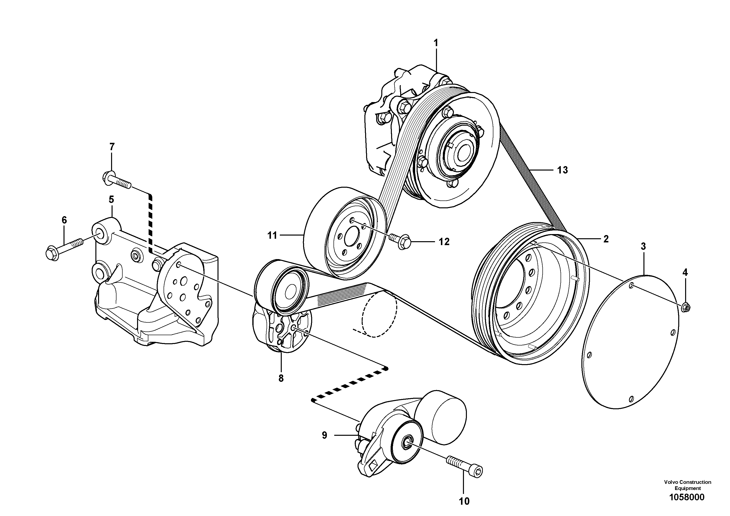 Схема запчастей Volvo L150G - 105145 Belt transmission L150G