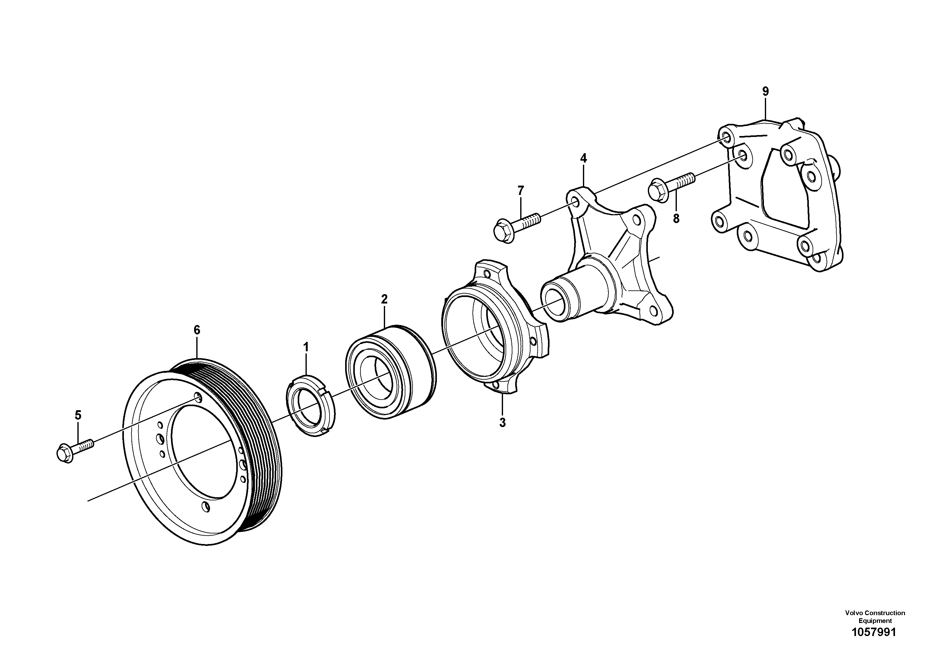 Схема запчастей Volvo L150G - 105415 Bearing mounting L150G