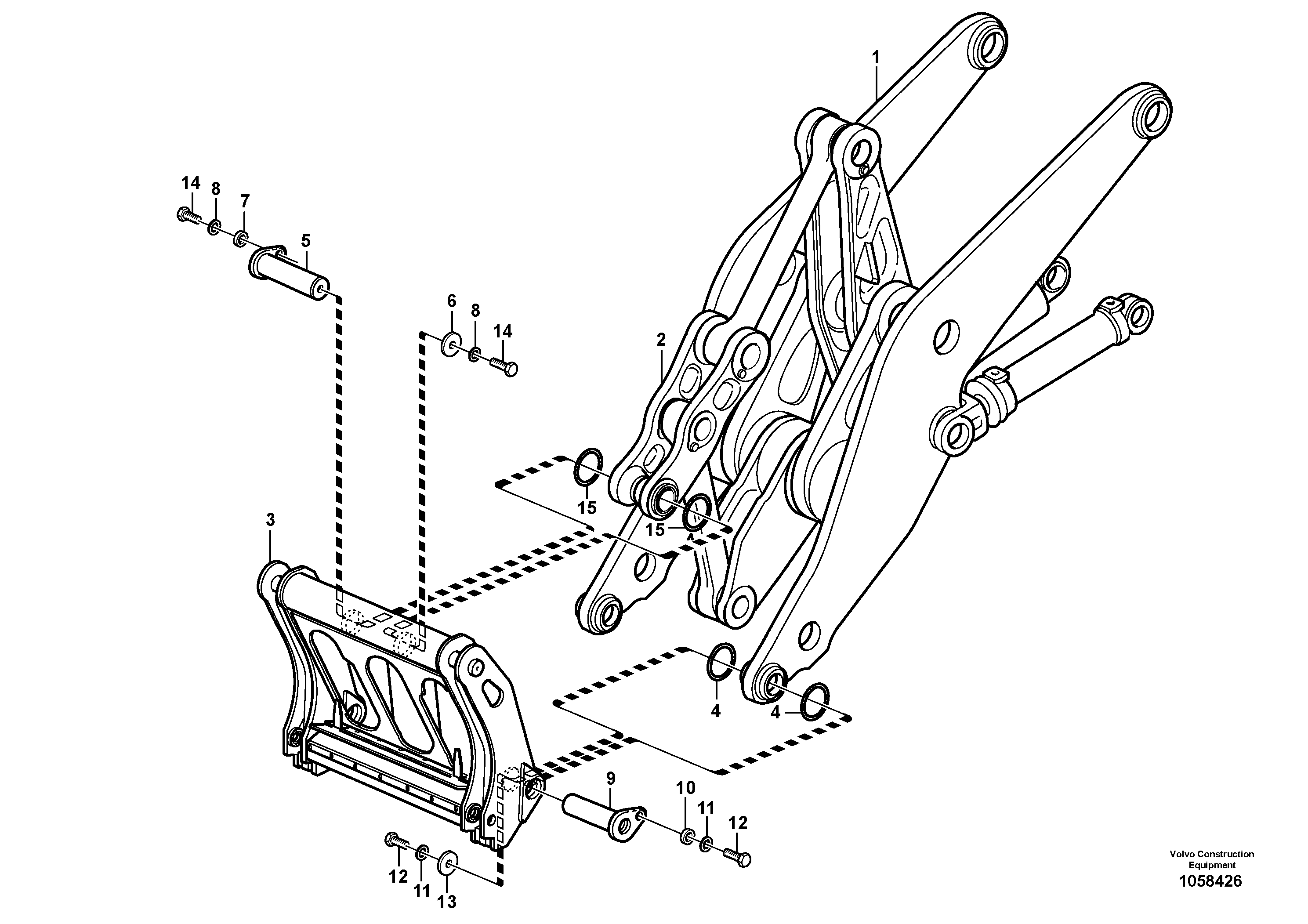 Схема запчастей Volvo L150G - 104757 Assemble attachment bracket L150G