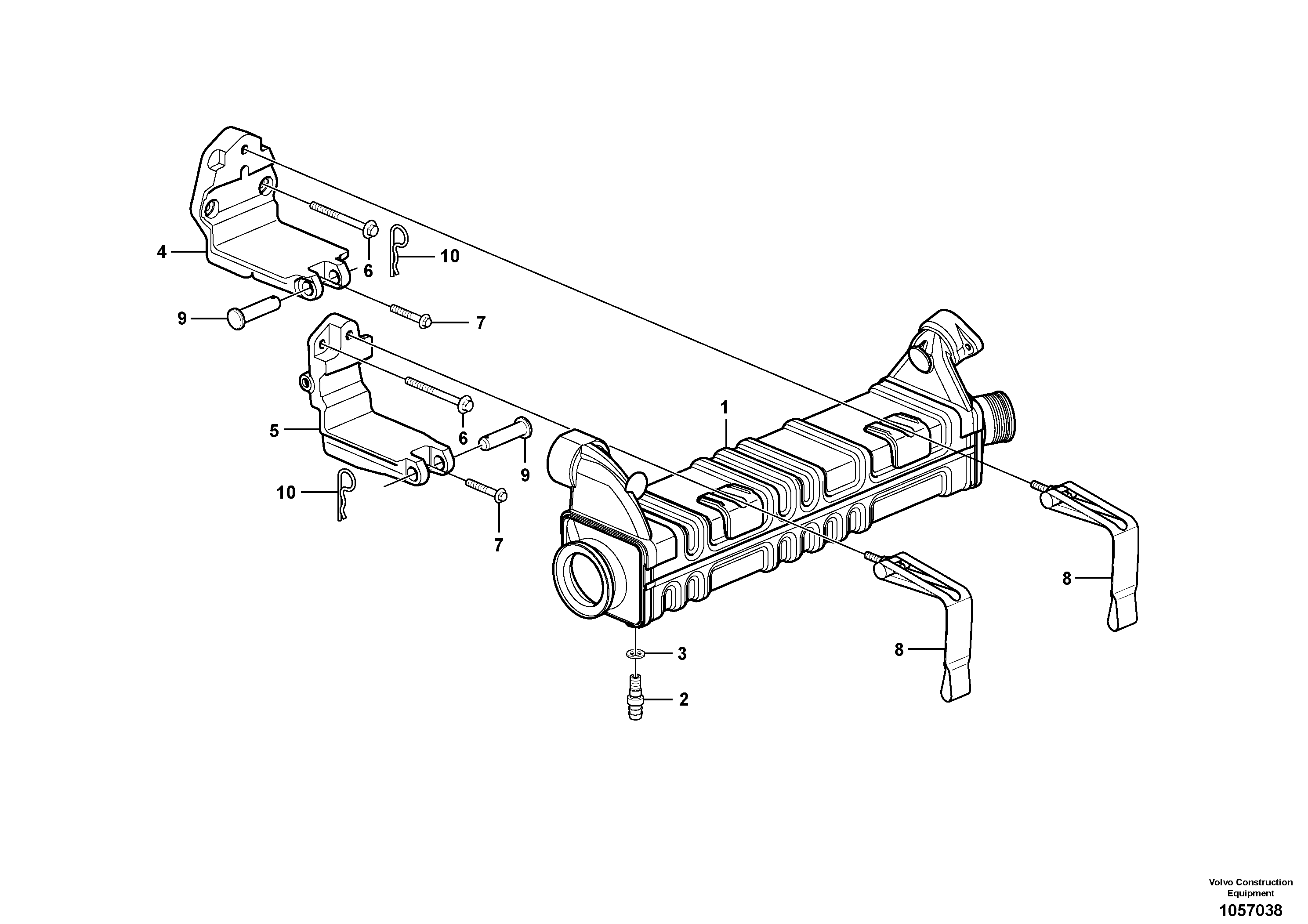 Схема запчастей Volvo L150G - 104761 Egr - Radiator with fitting parts L150G