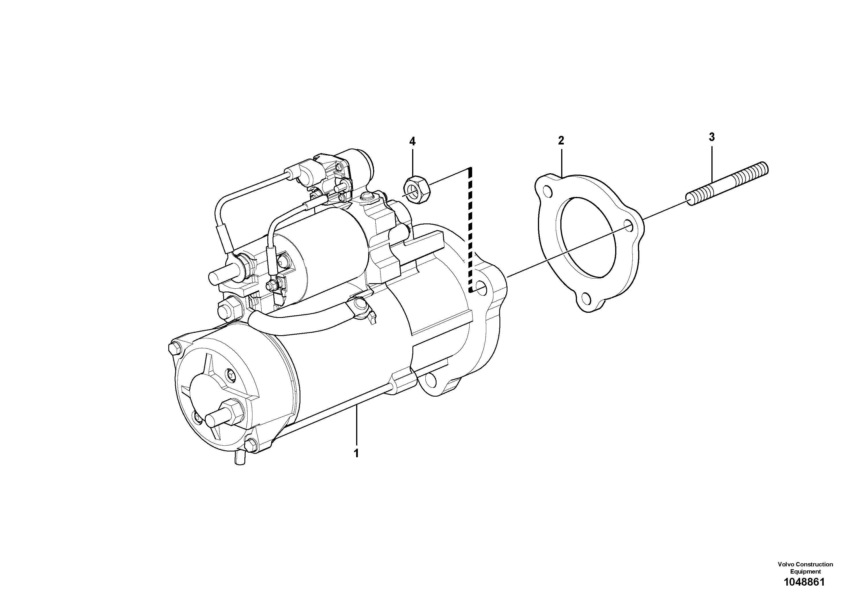 Схема запчастей Volvo L150G - 105435 Starter motor with assembling details L150G