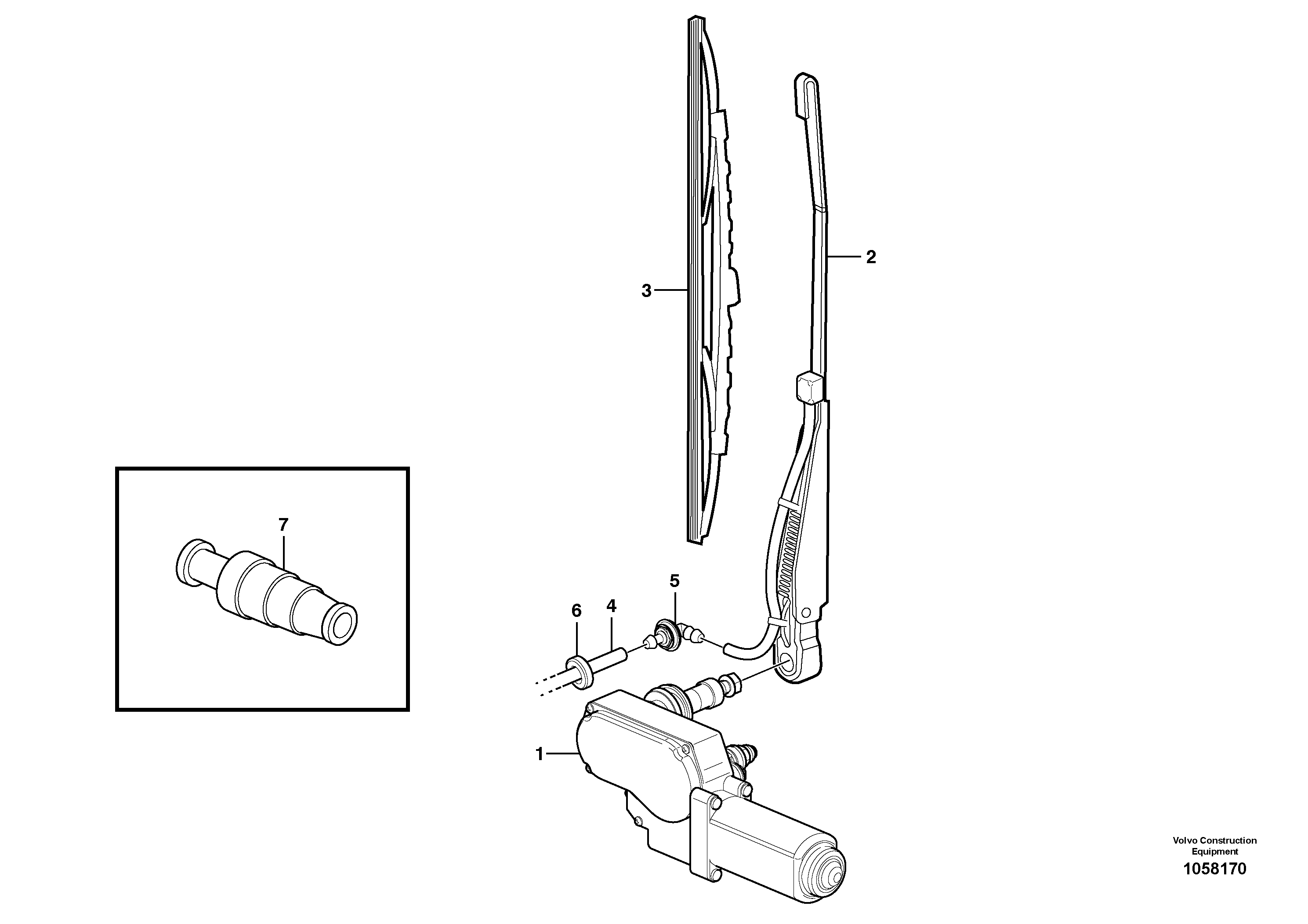 Схема запчастей Volvo L150G - 103792 Windshield wiper, rear L150G