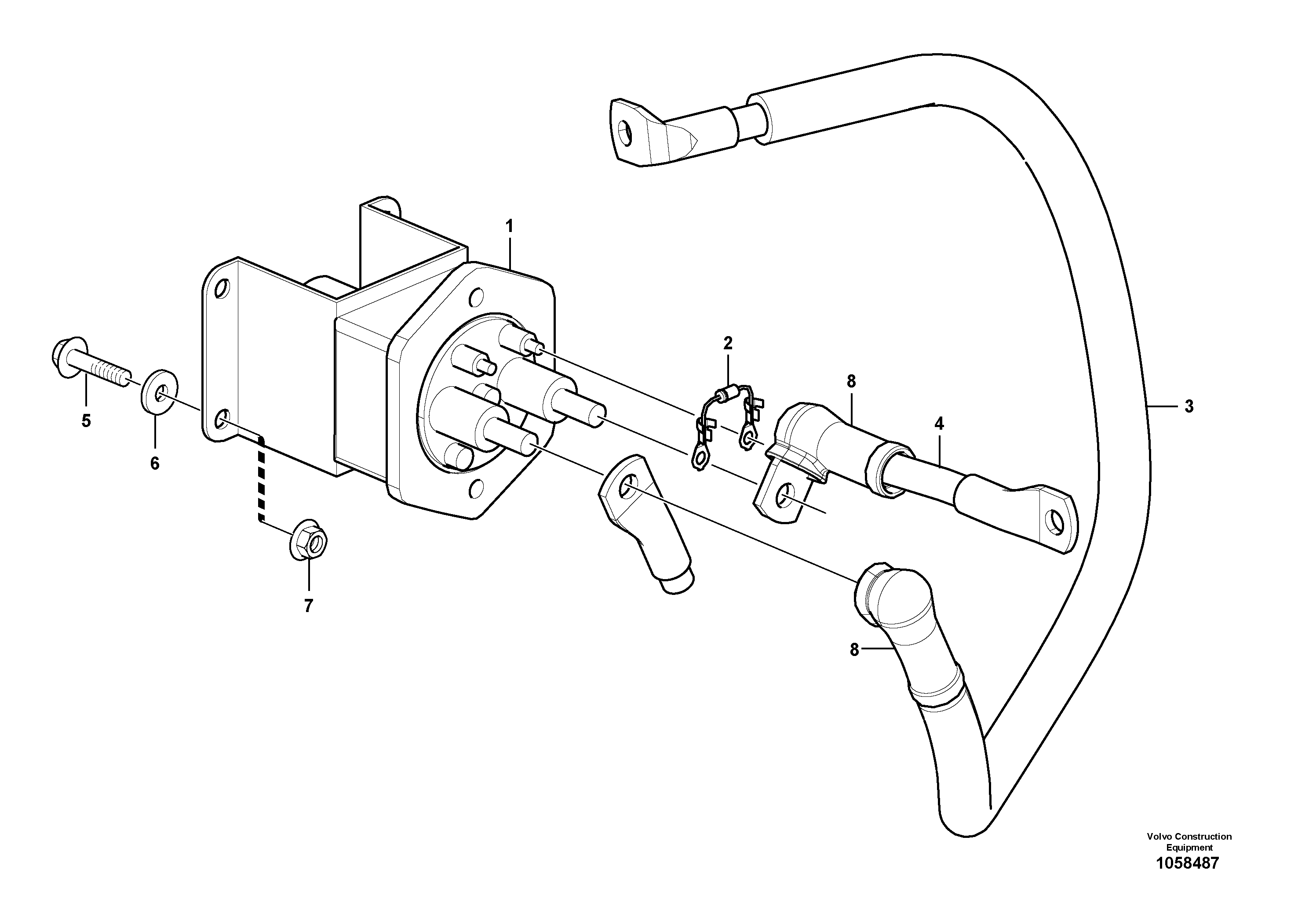 Схема запчастей Volvo L150G - 105409 Battery cable and disconnect switch L150G