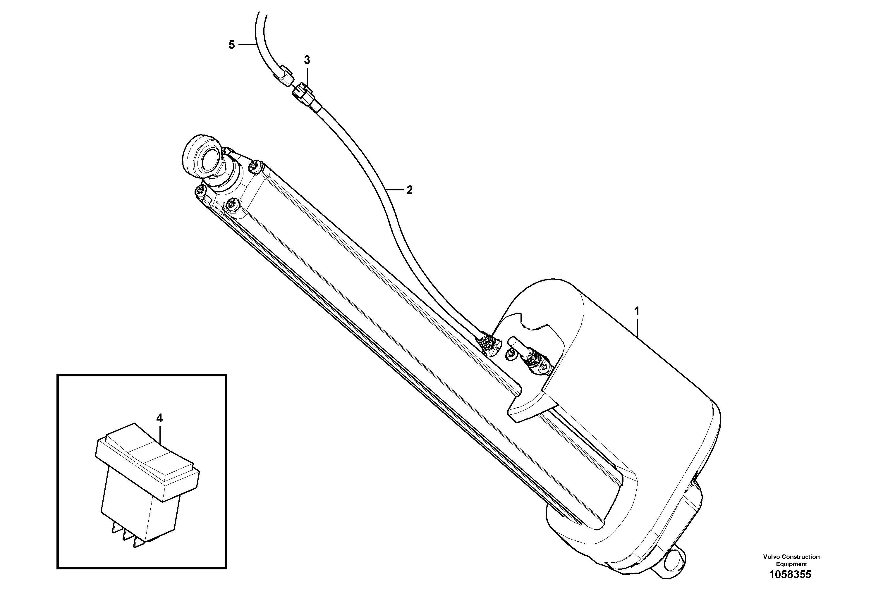 Схема запчастей Volvo L150G - 105560 Cable harness and traversing motor, for manoeuvring the hood L150G