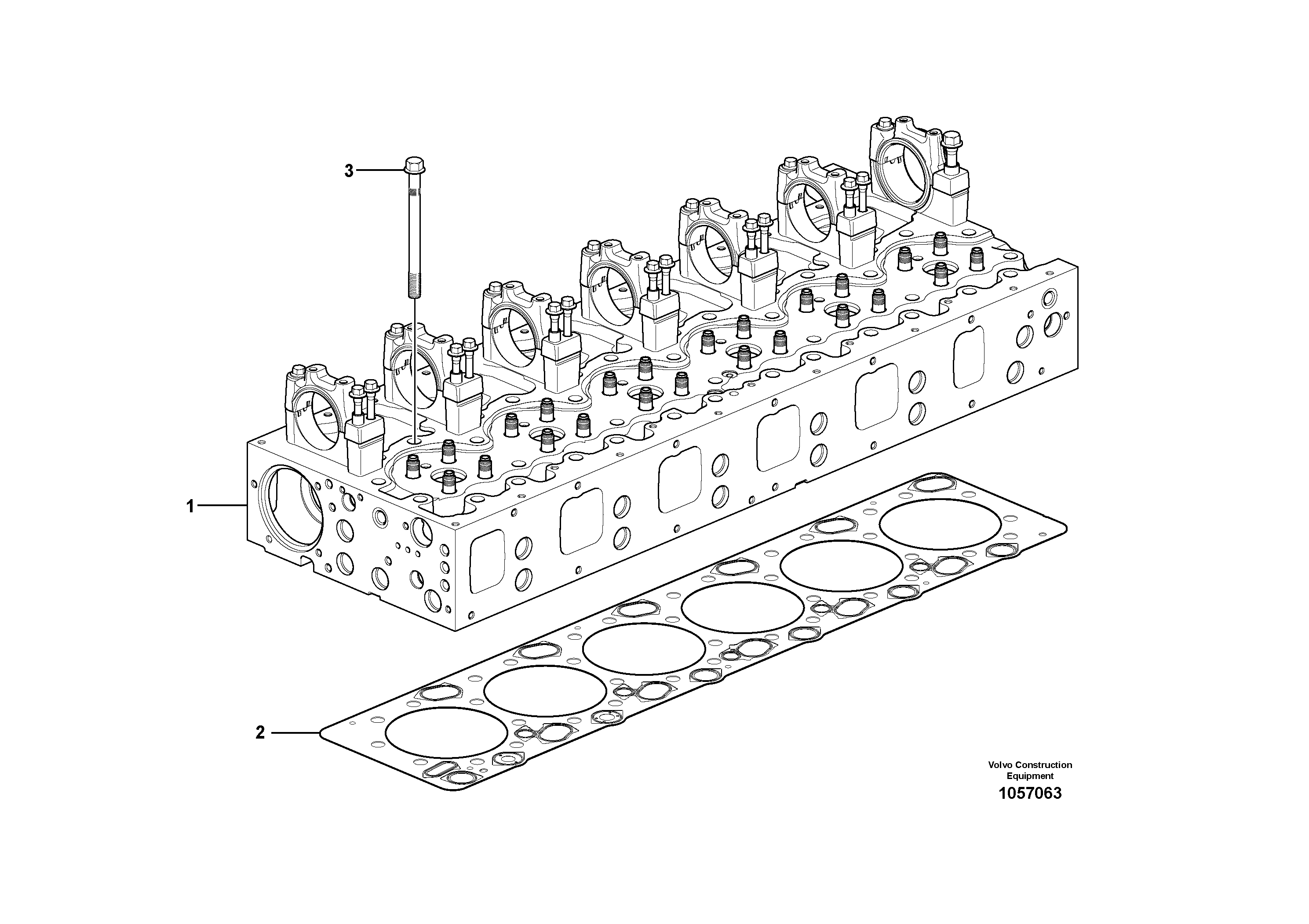Схема запчастей Volvo L180G - 103282 Cylinder head with fitting parts L180G