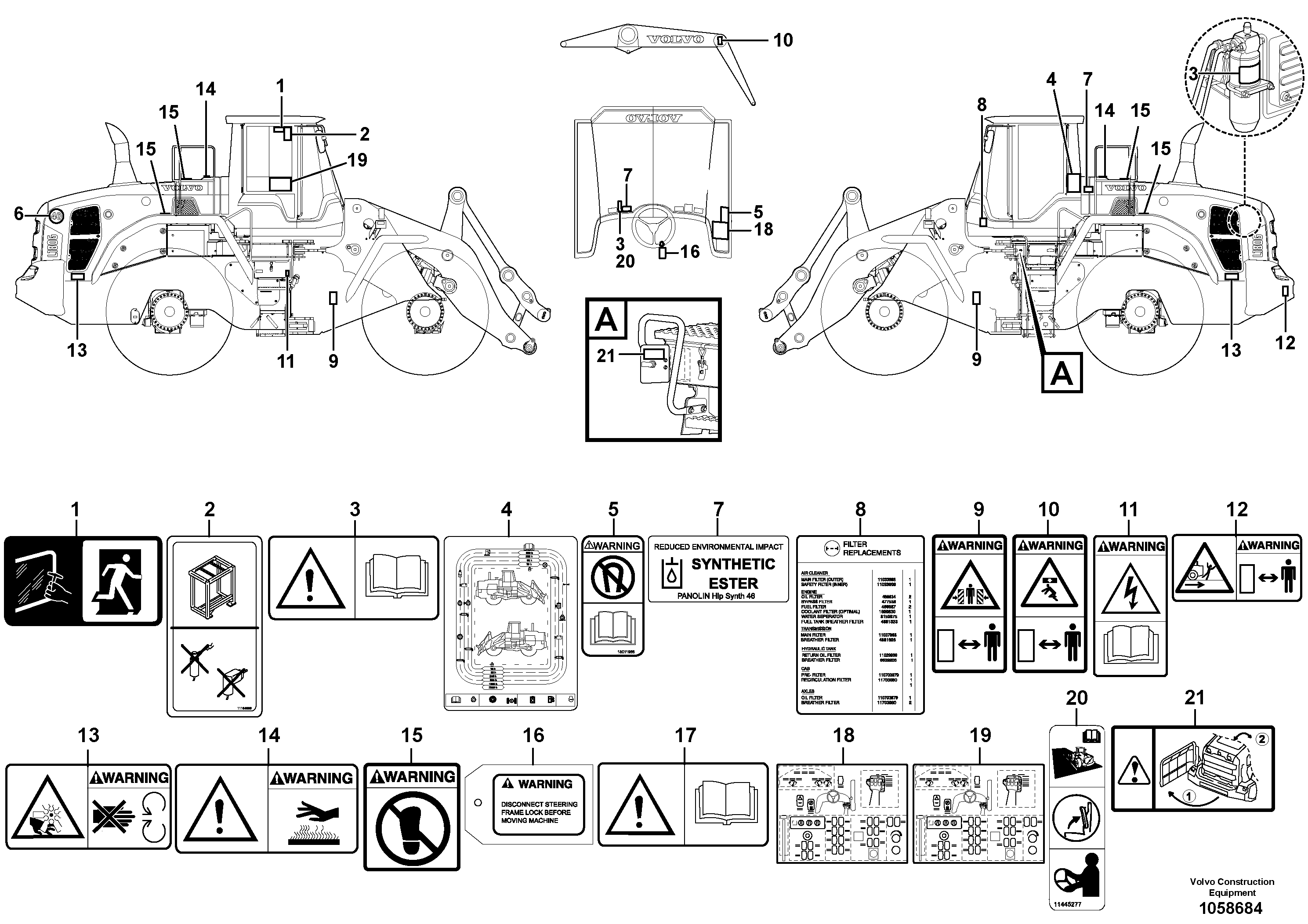 Схема запчастей Volvo L180G - 101680 Sign plates and decals L180G