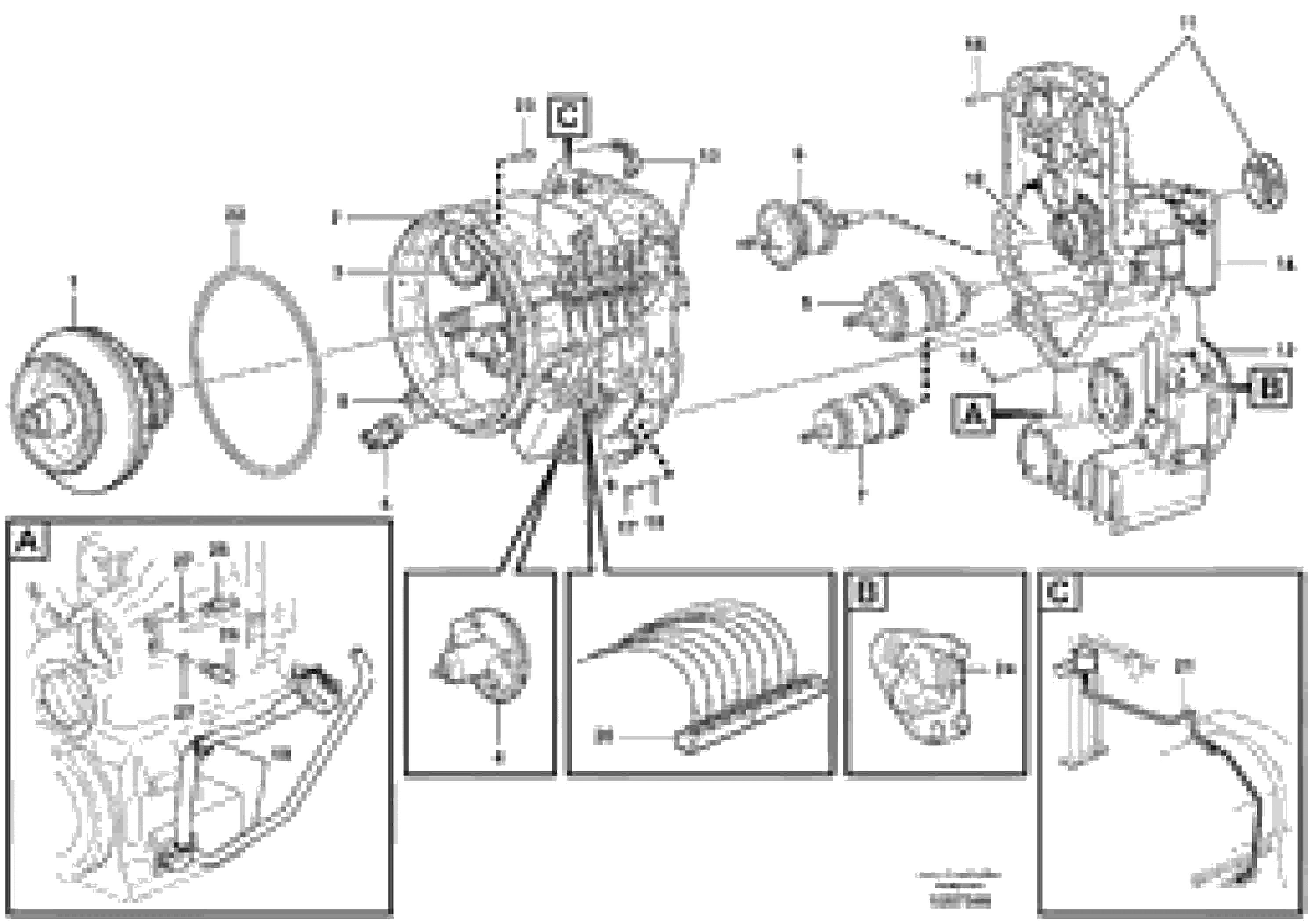 Схема запчастей Volvo L180G - 106082 Hydraulic transmission with fitting parts L180G