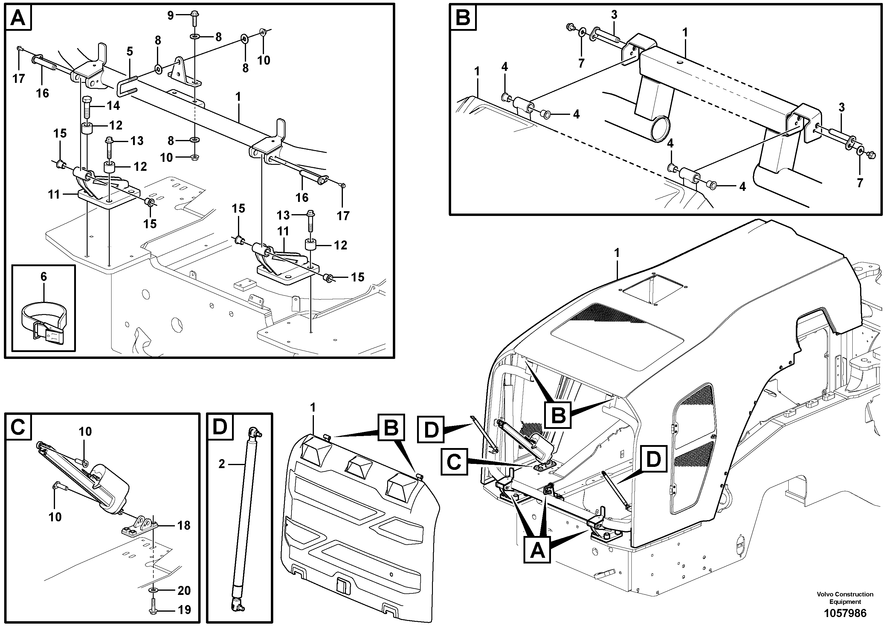 Схема запчастей Volvo L220G - 102341 Engine hood L220G