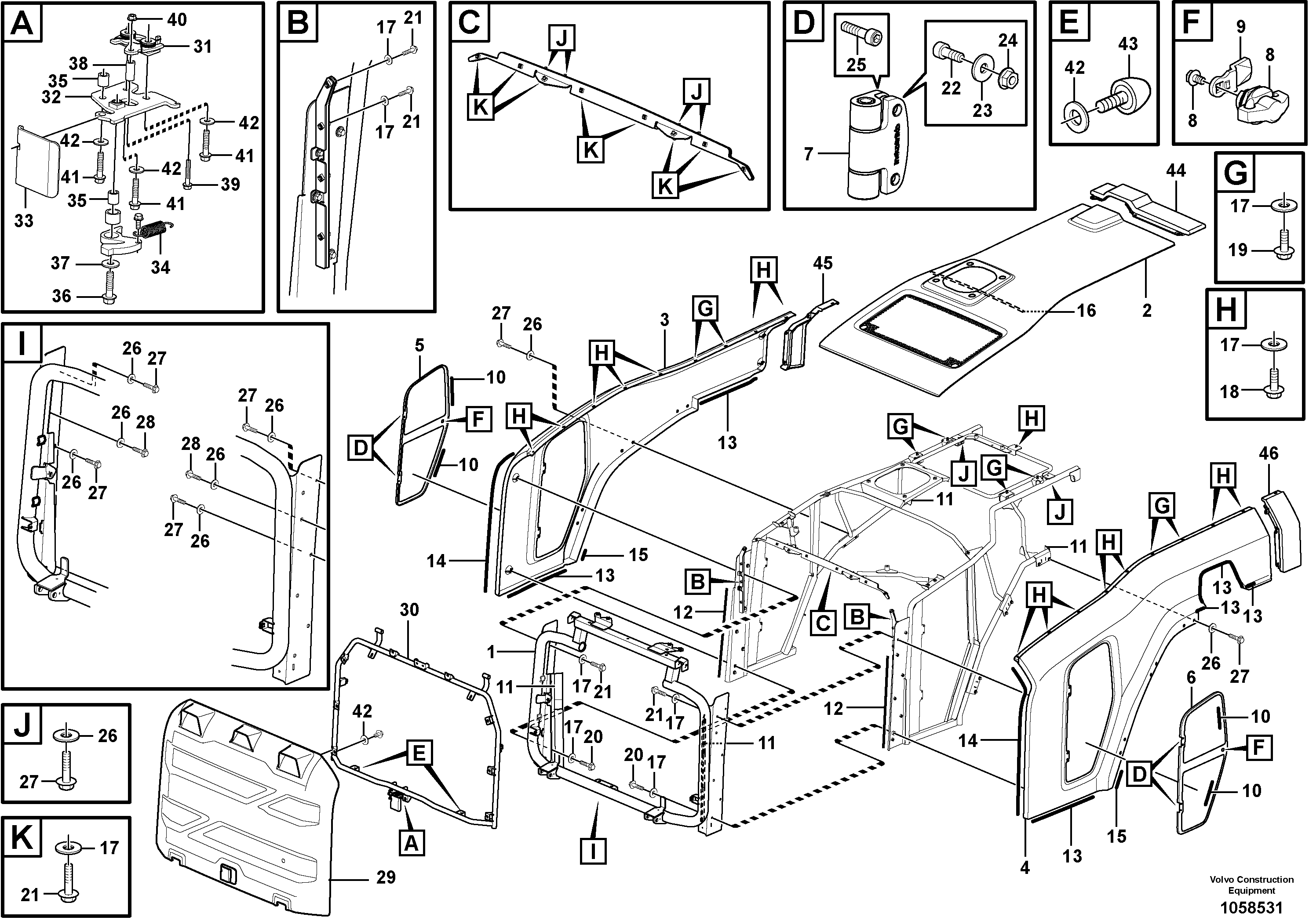 Схема запчастей Volvo L220G - 104931 Engine hood L220G