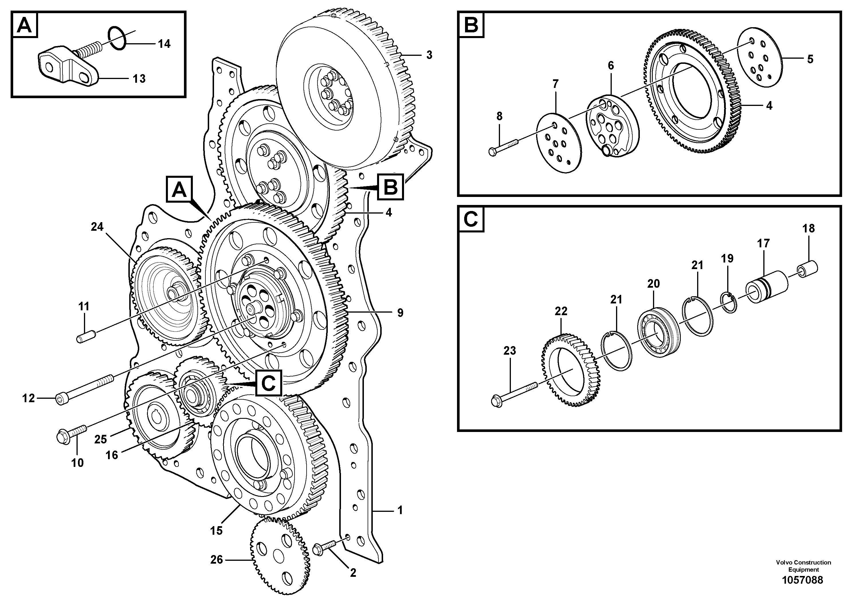 Схема запчастей Volvo L220G - 106346 Timing gear L220G