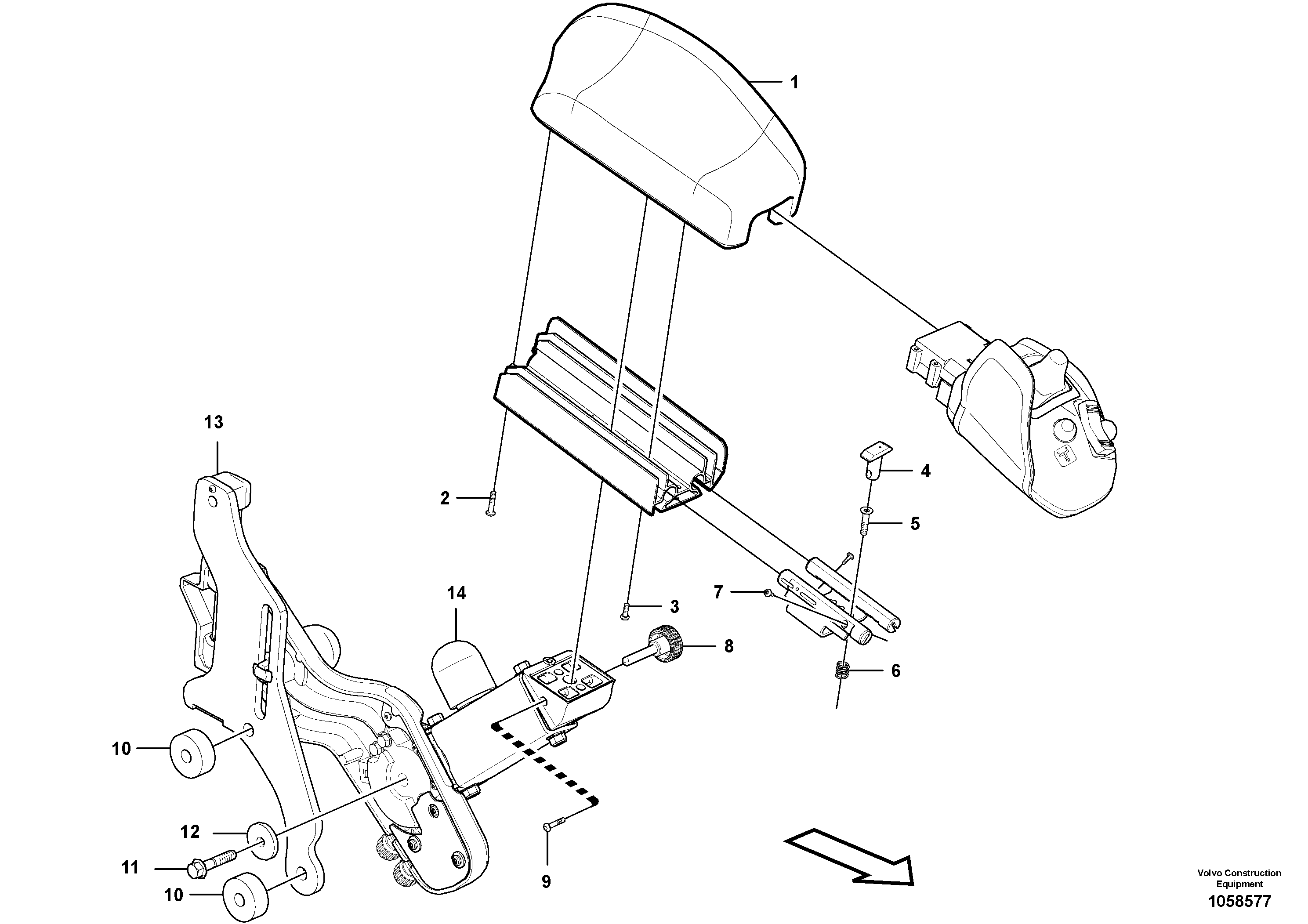 Схема запчастей Volvo L220G - 105522 CDC - steering, arm rest with fitting parts L220G