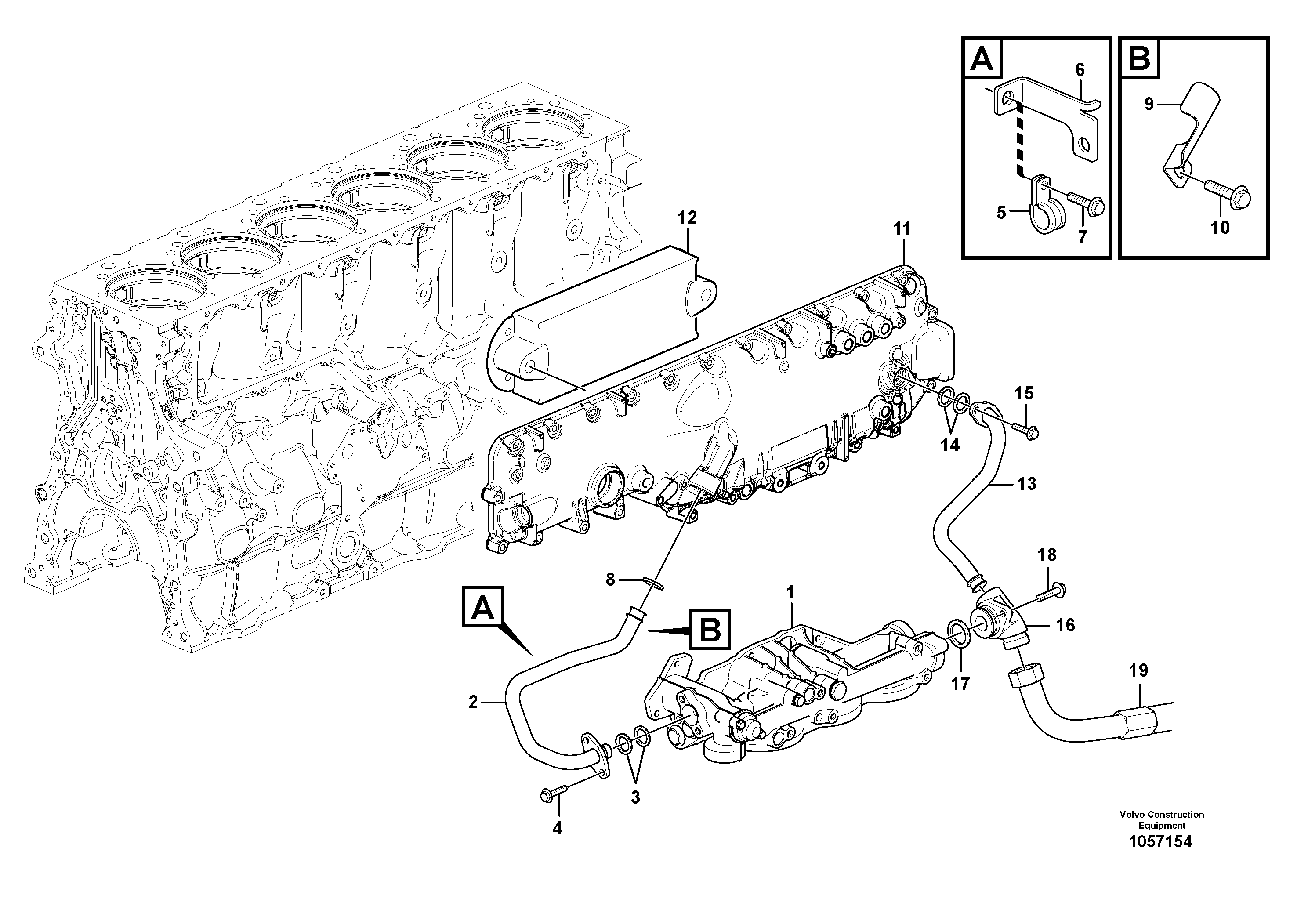 Схема запчастей Volvo L220G - 106148 Lubrication system, Oil cooler L220G