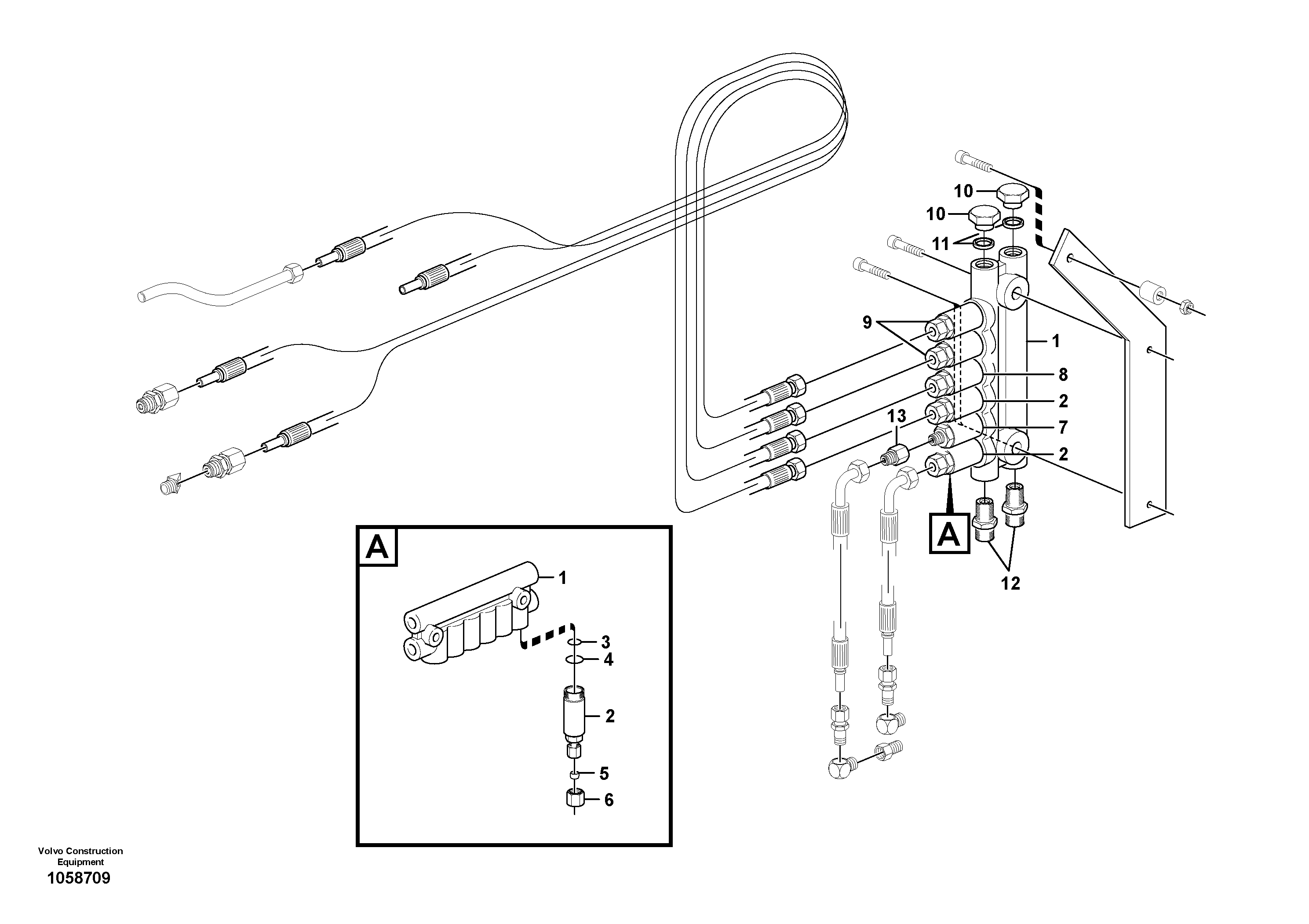 Схема запчастей Volvo L220G - 105226 Distribution block, B3 L220G