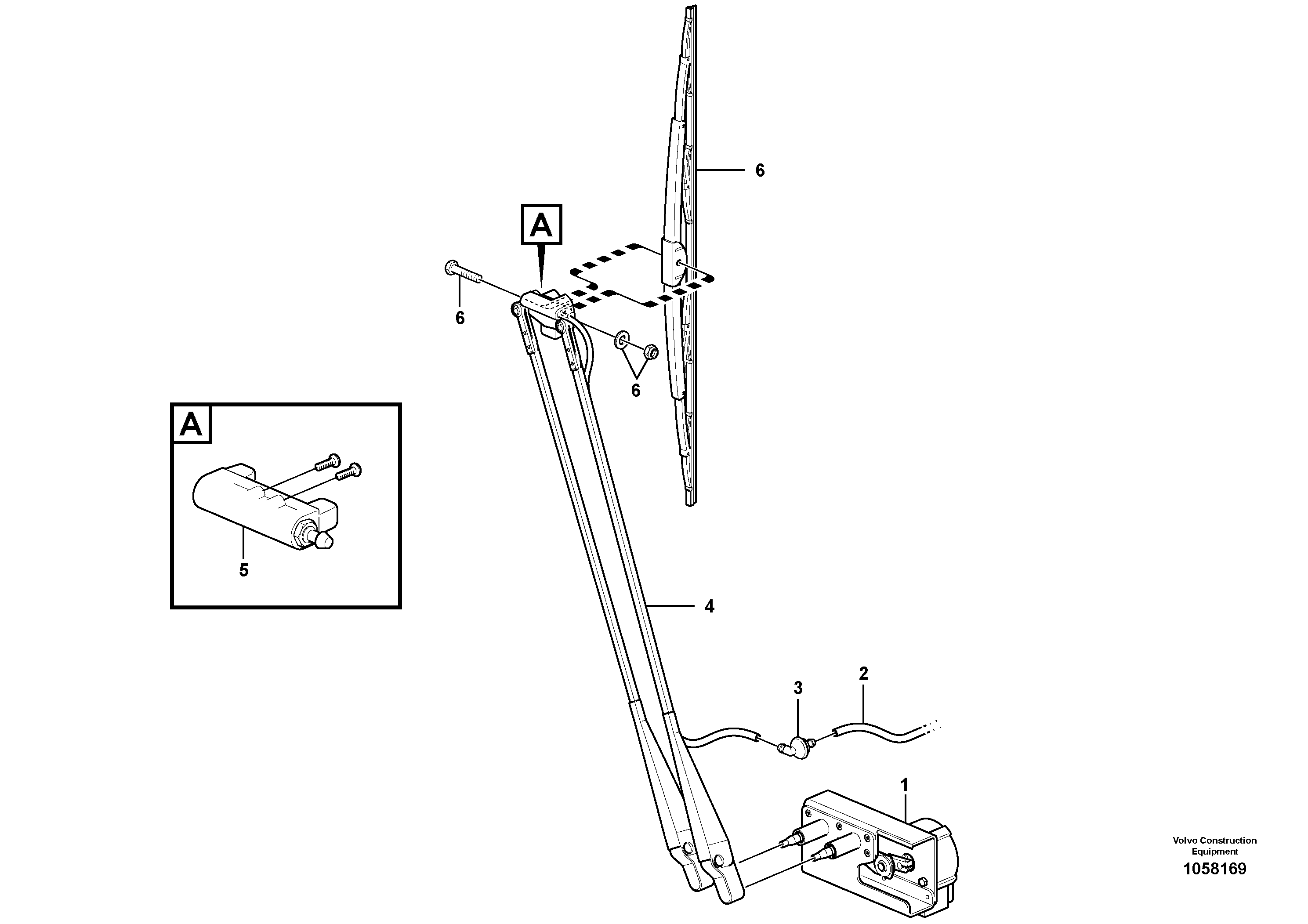 Схема запчастей Volvo L220G - 106239 Windshield wiper, front L220G