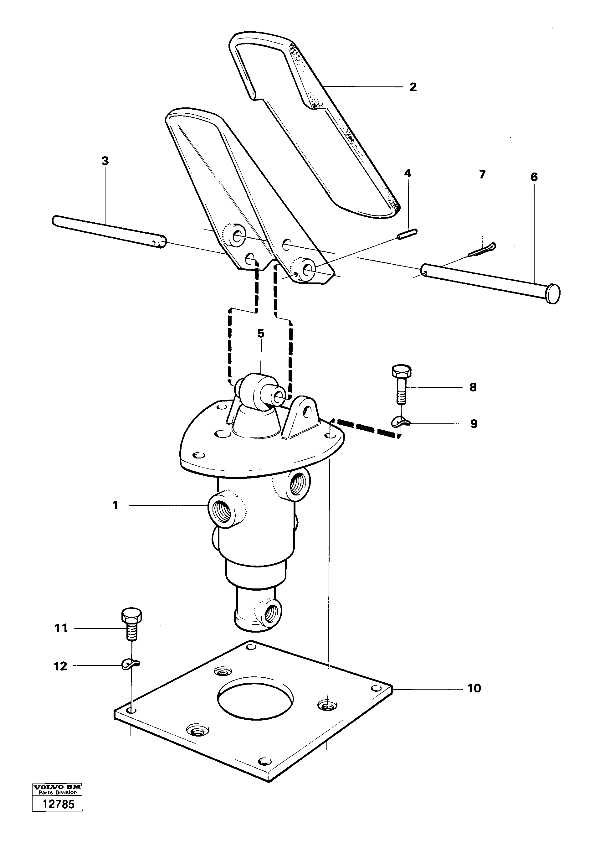 Схема запчастей Volvo 4300 4300 - 25335 Footbrake valve with mountings 