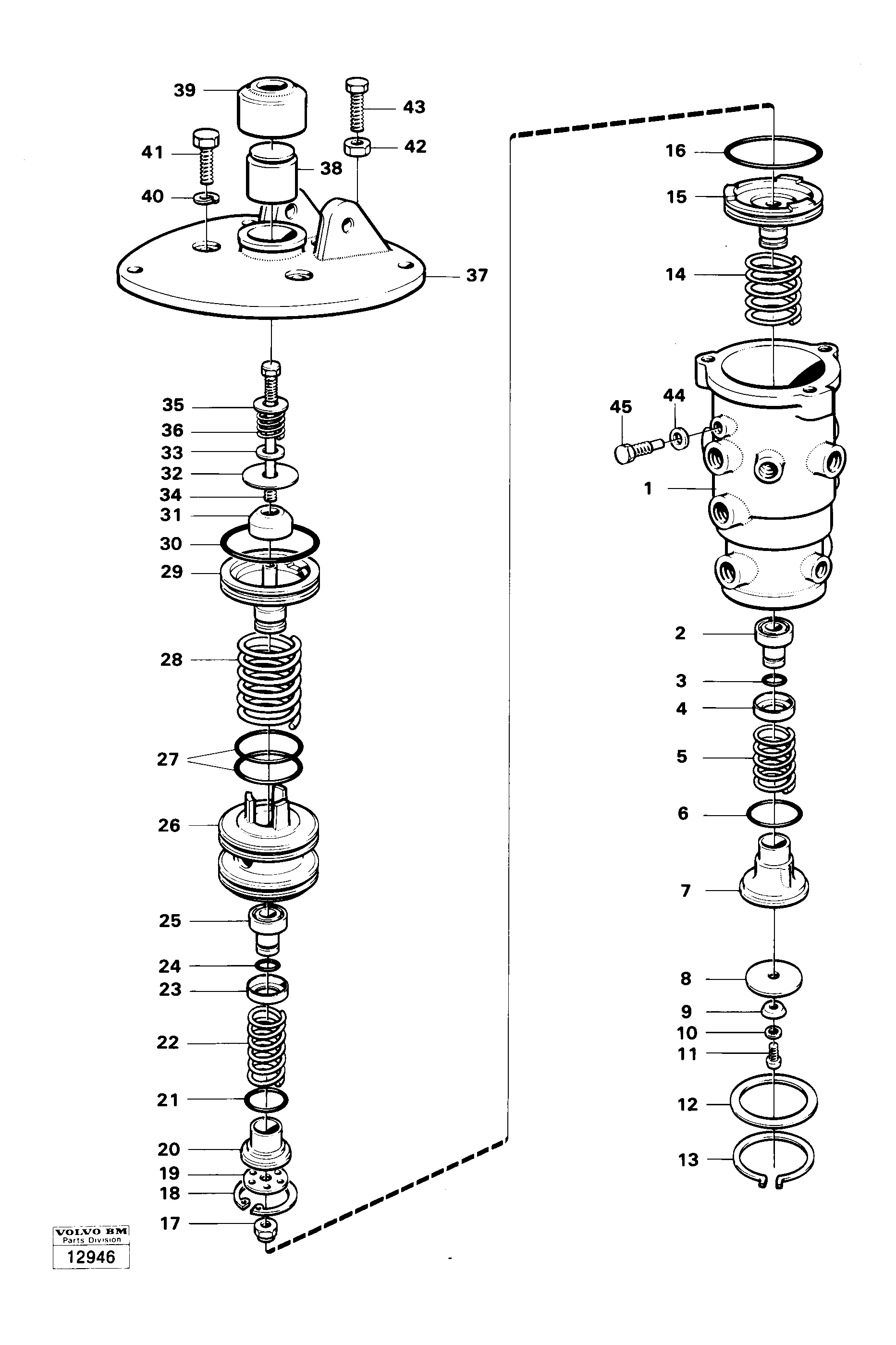 Схема запчастей Volvo 4300 4300 - 51207 Brake valve 