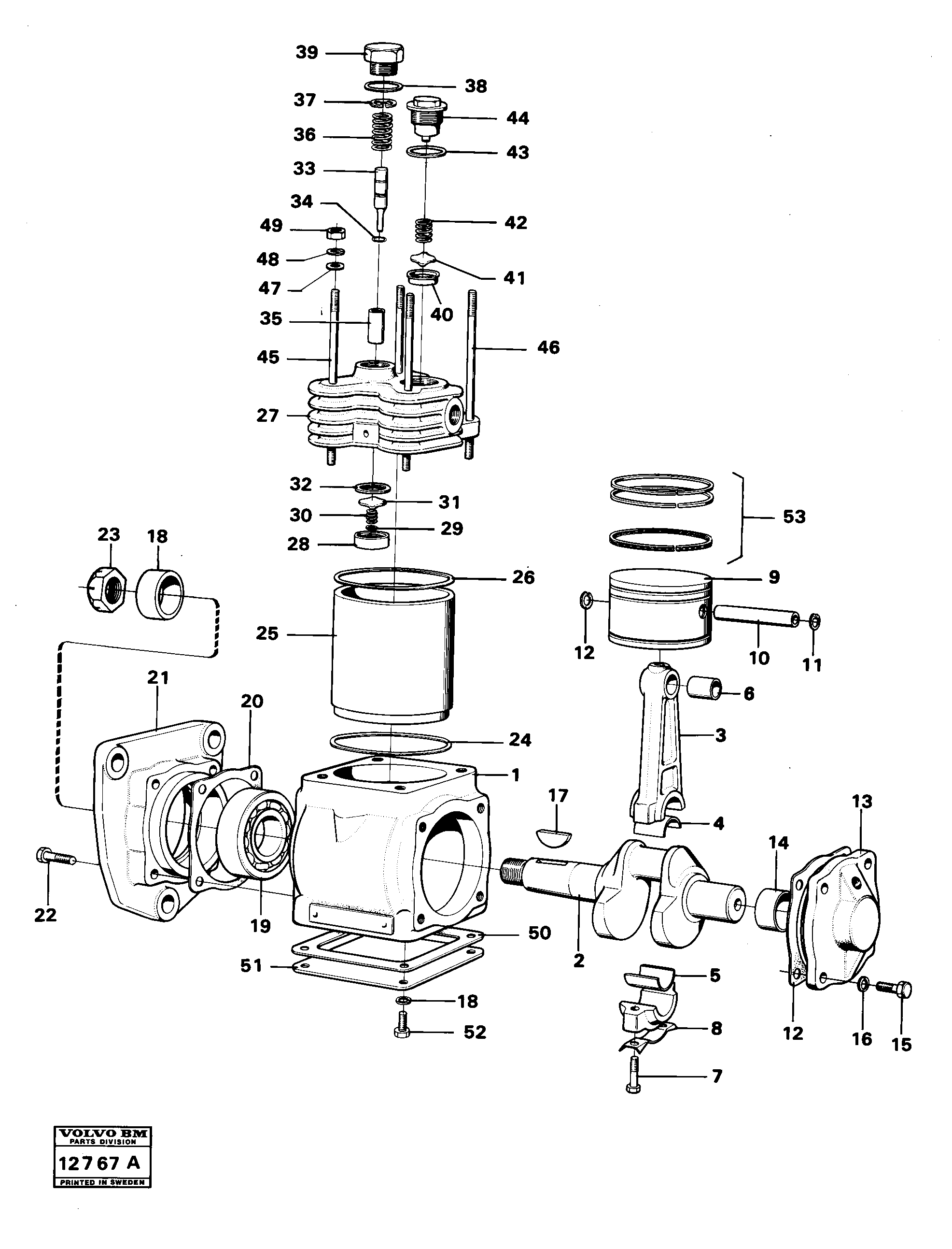 Схема запчастей Volvo 4300 4300 - 59267 Air compressor 