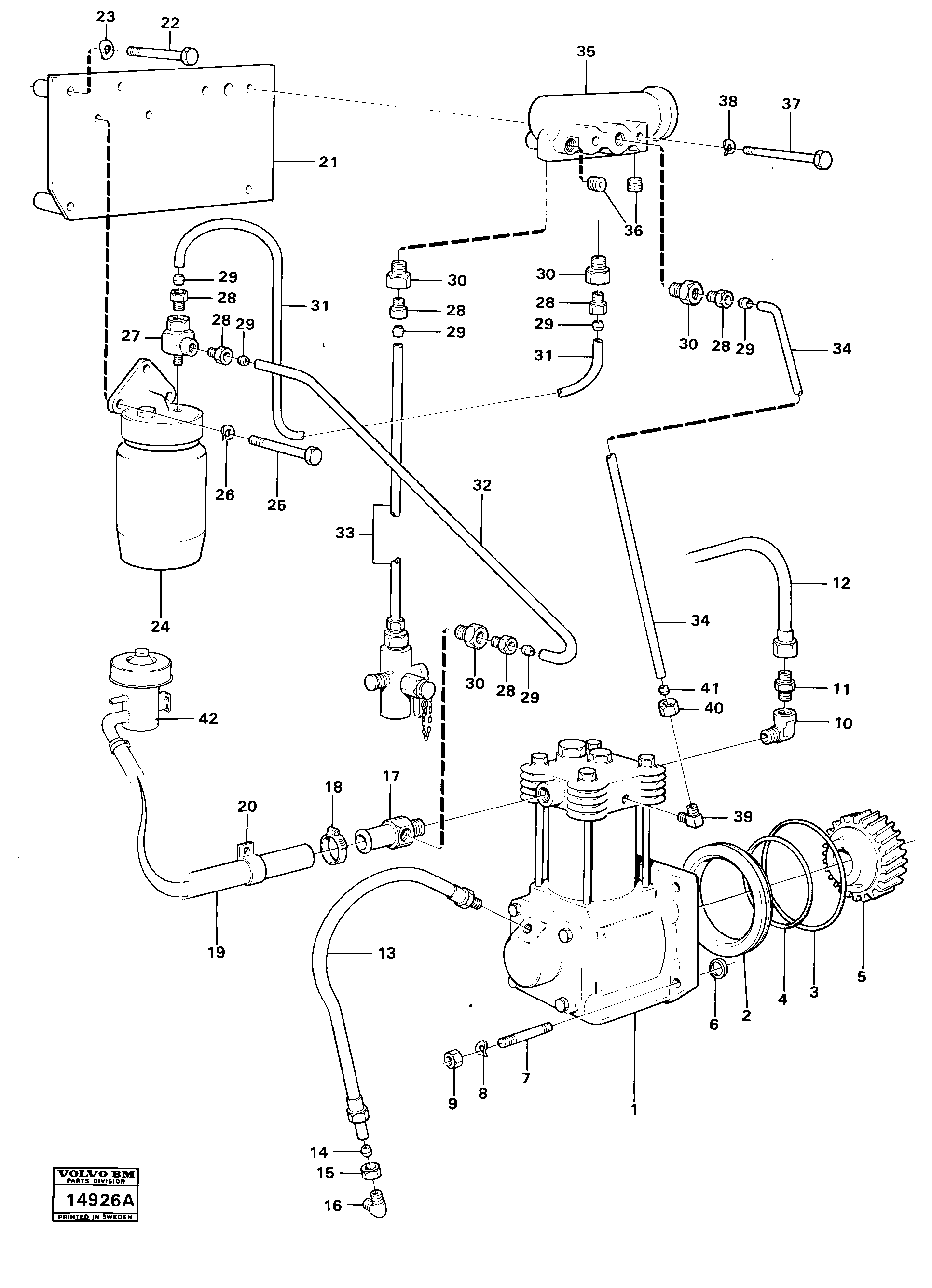 Схема запчастей Volvo 4300 4300 - 70819 Air-compressor with fitting parts 