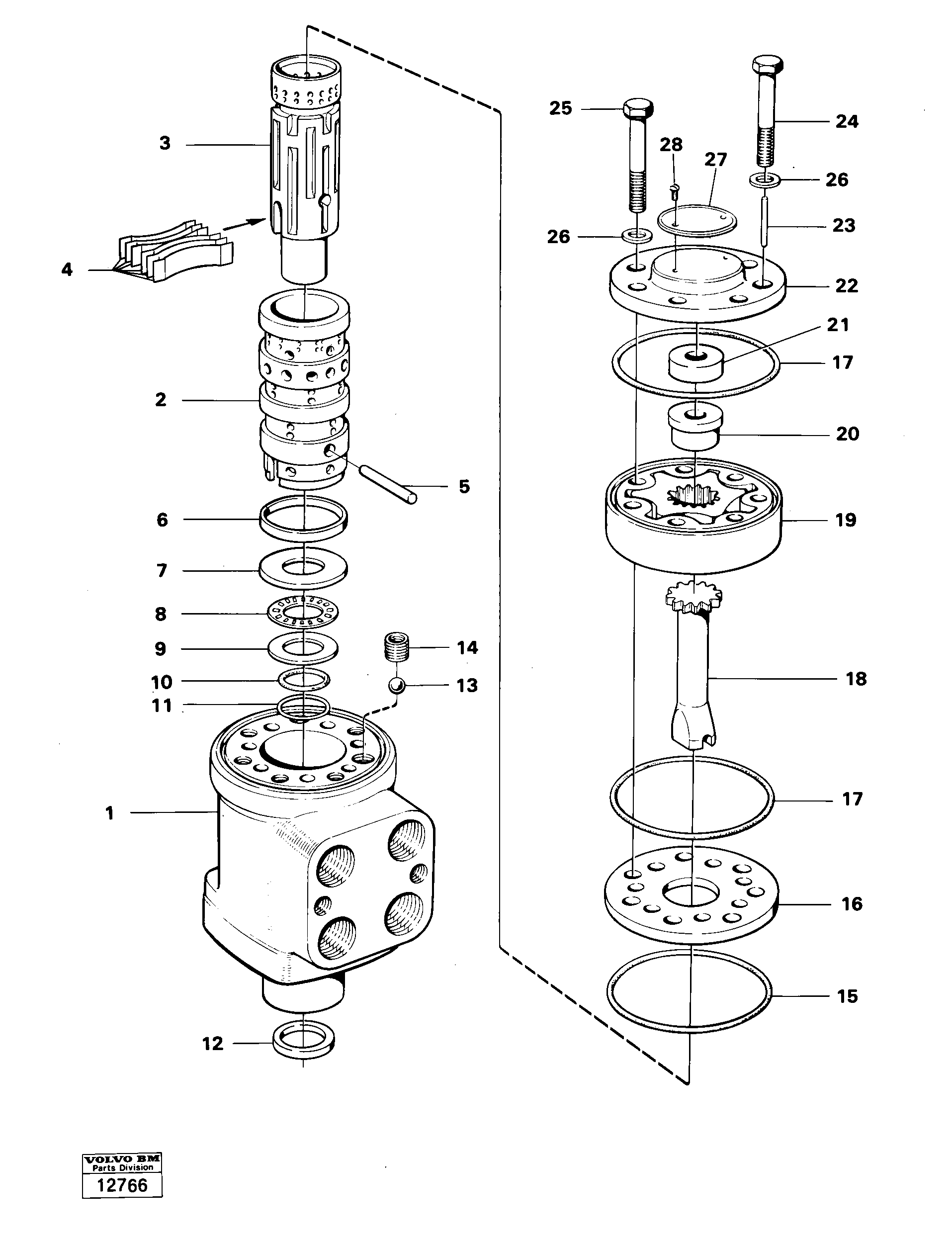 Схема запчастей Volvo 4300 4300 - 22274 Steering unit 