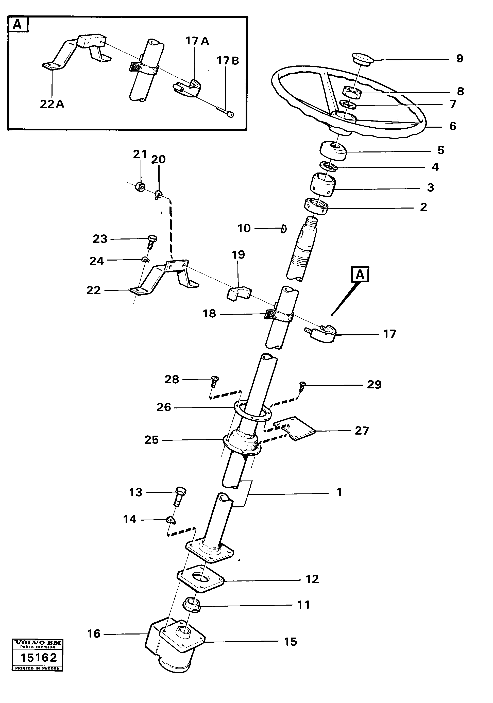 Схема запчастей Volvo 4300 4300 - 27176 Steering column with fitting parts 