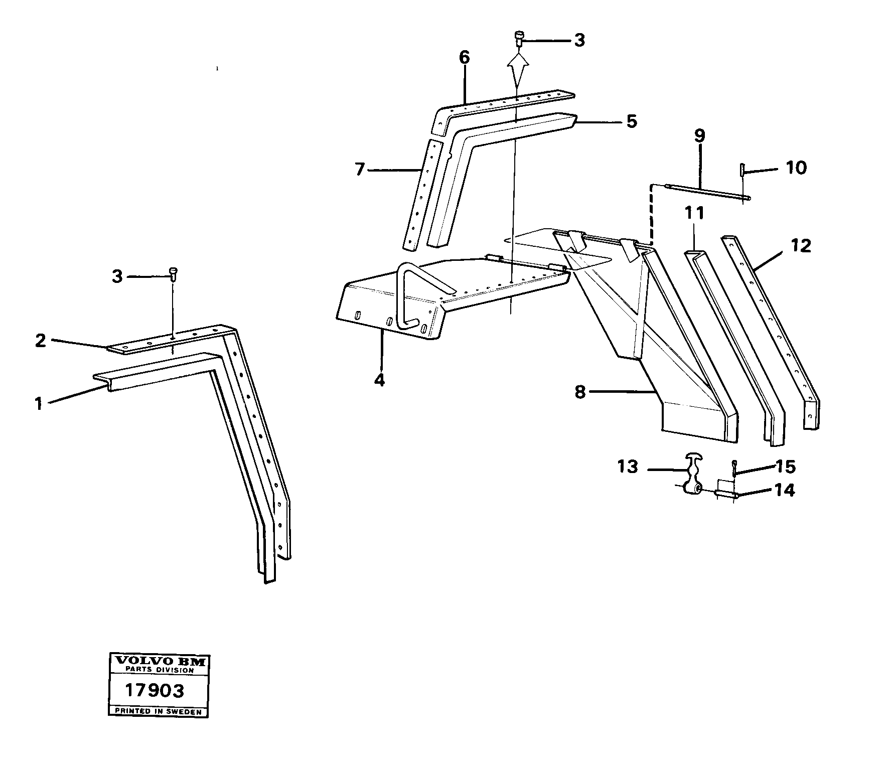 Схема запчастей Volvo 4300 4300 - 27201 Mudguard 98466, 99312 