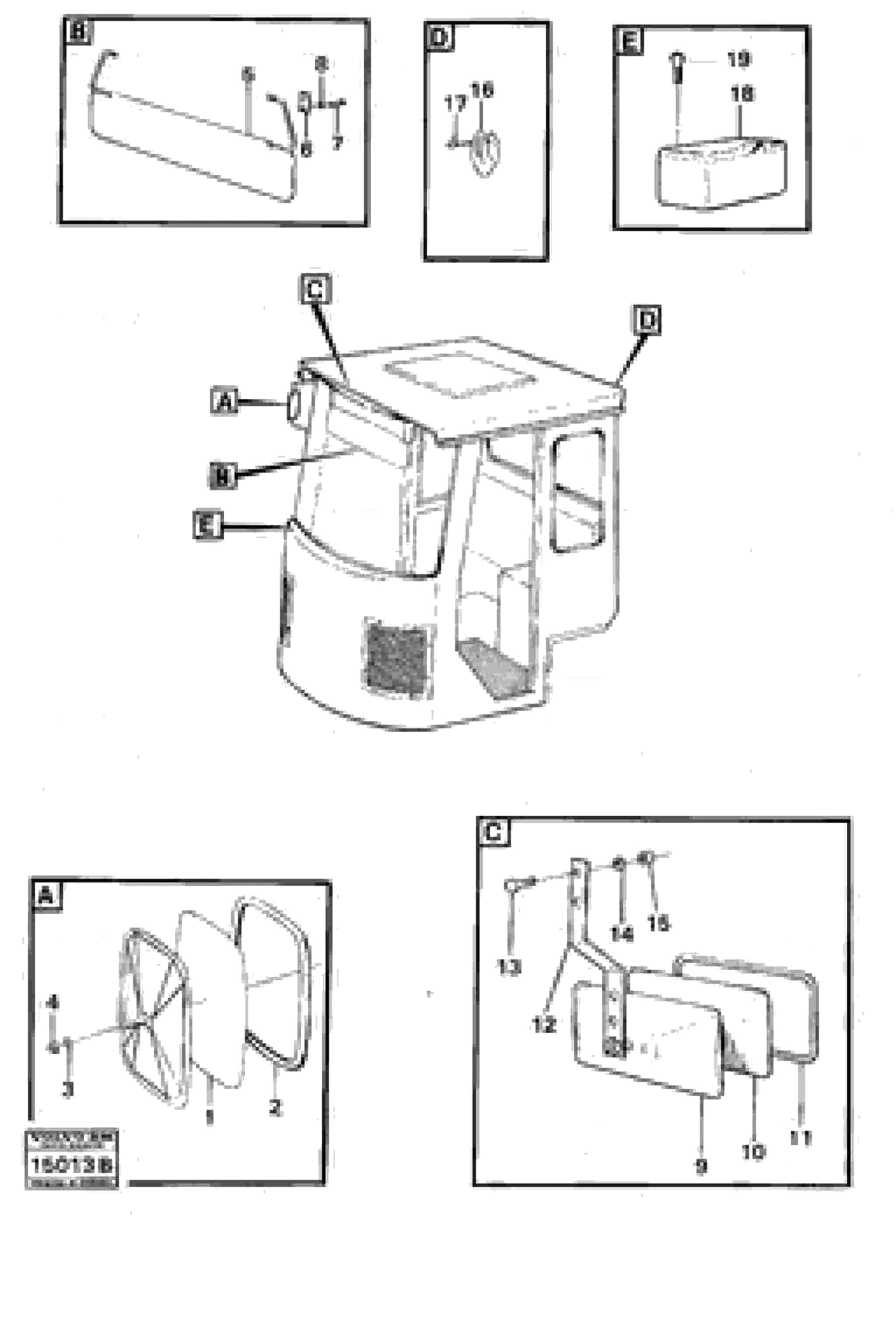 Схема запчастей Volvo 4300 4300 - 22176 Interior components and rear-view mirror 