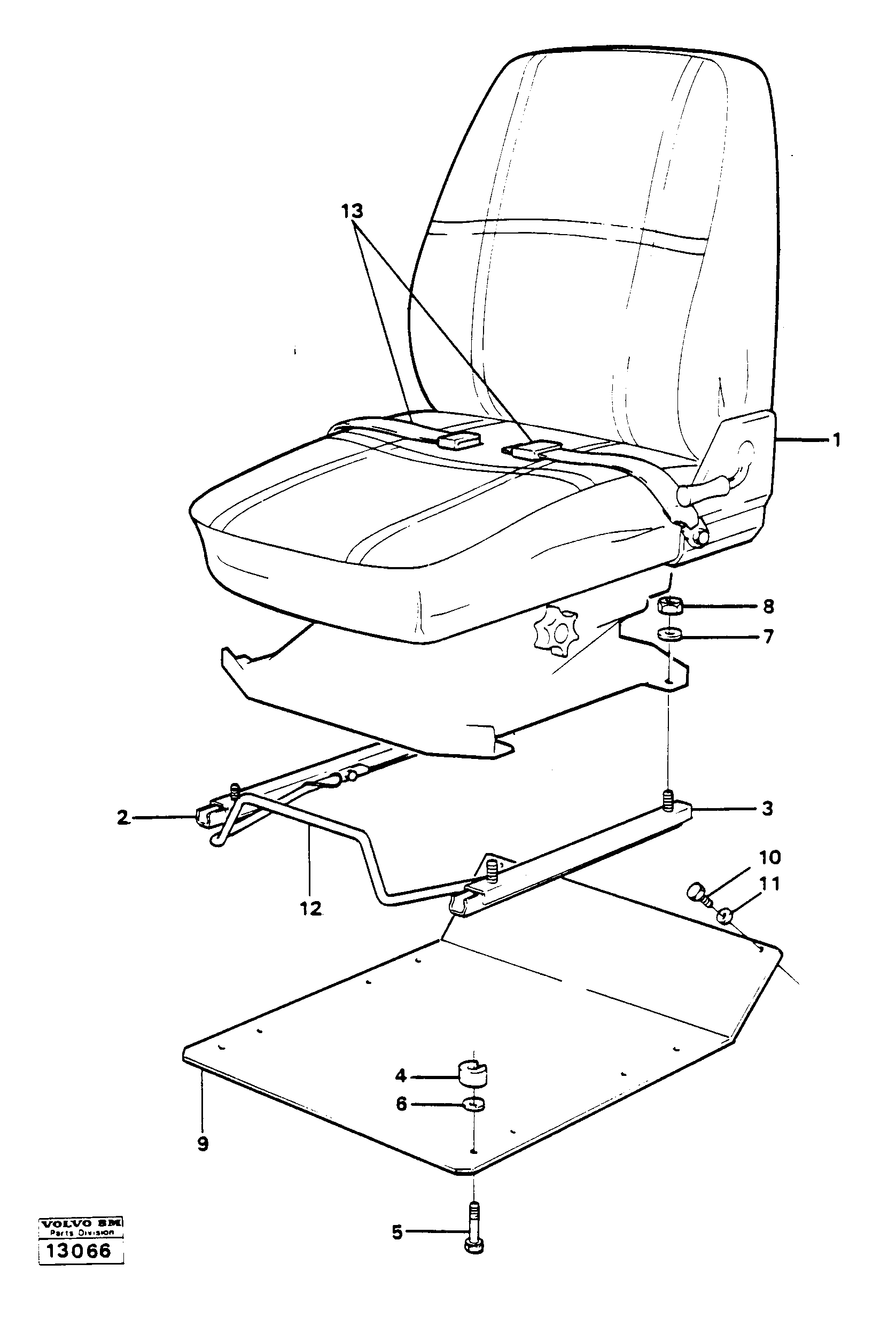 Схема запчастей Volvo 4300 4300 - 22279 Operator seat with fitting parts 